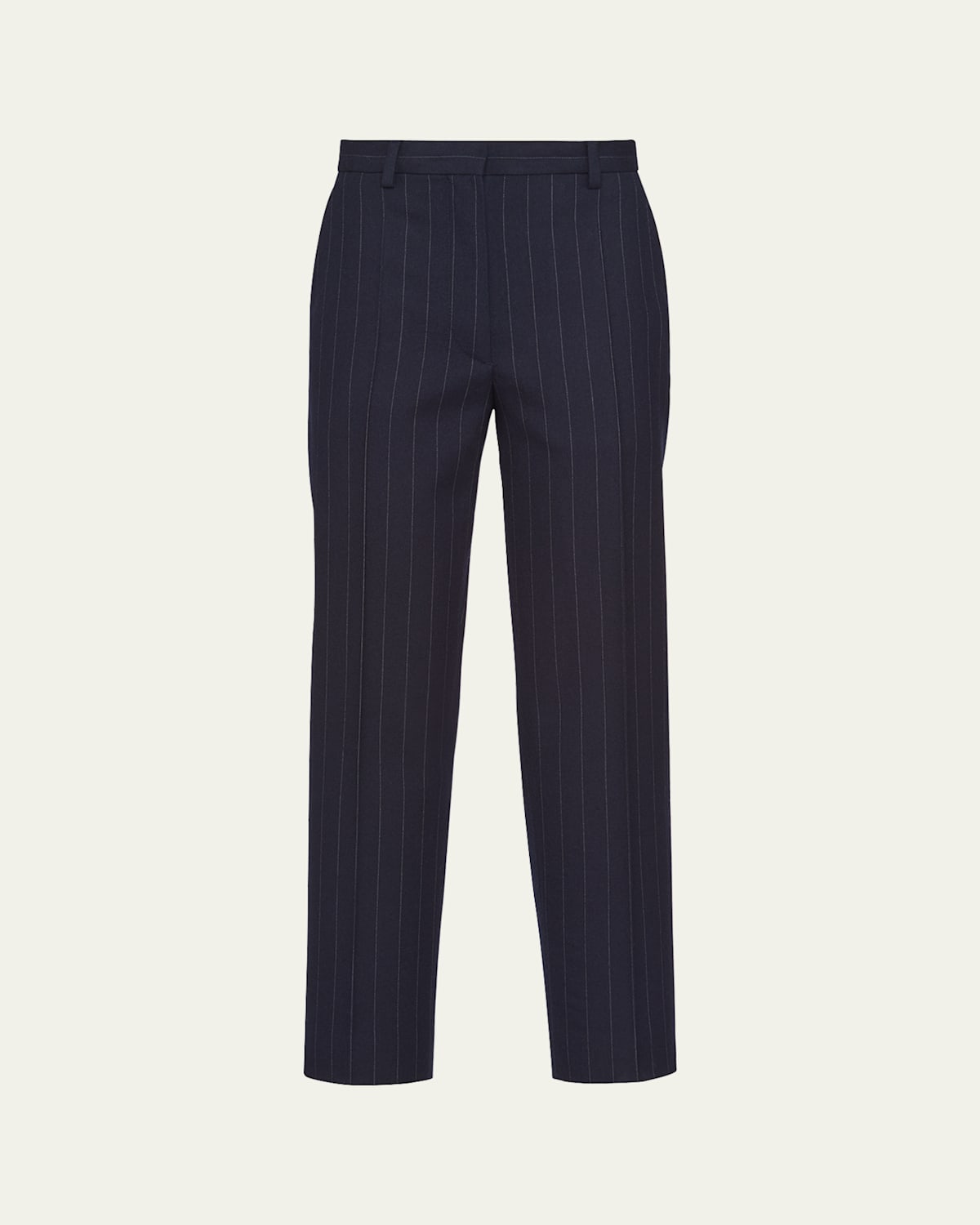 Prada Pinstripe Classic Wool Pants In Bleu
