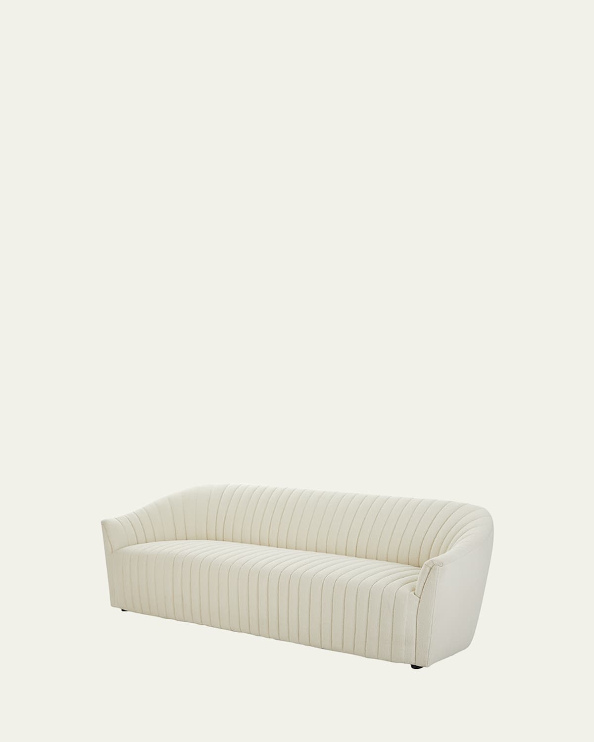 Interlude Home Channel Sofa, 90" In Shearling Cream