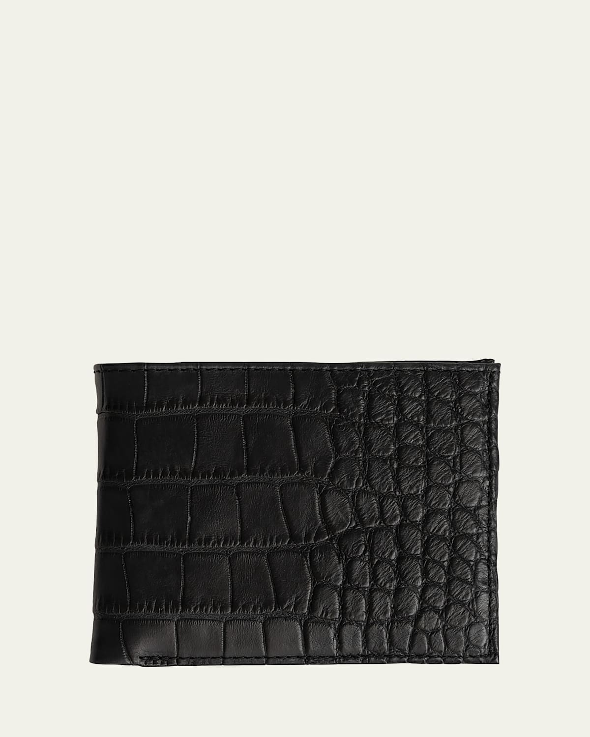Men's Matte Alligator Leather Bifold Coat Wallet