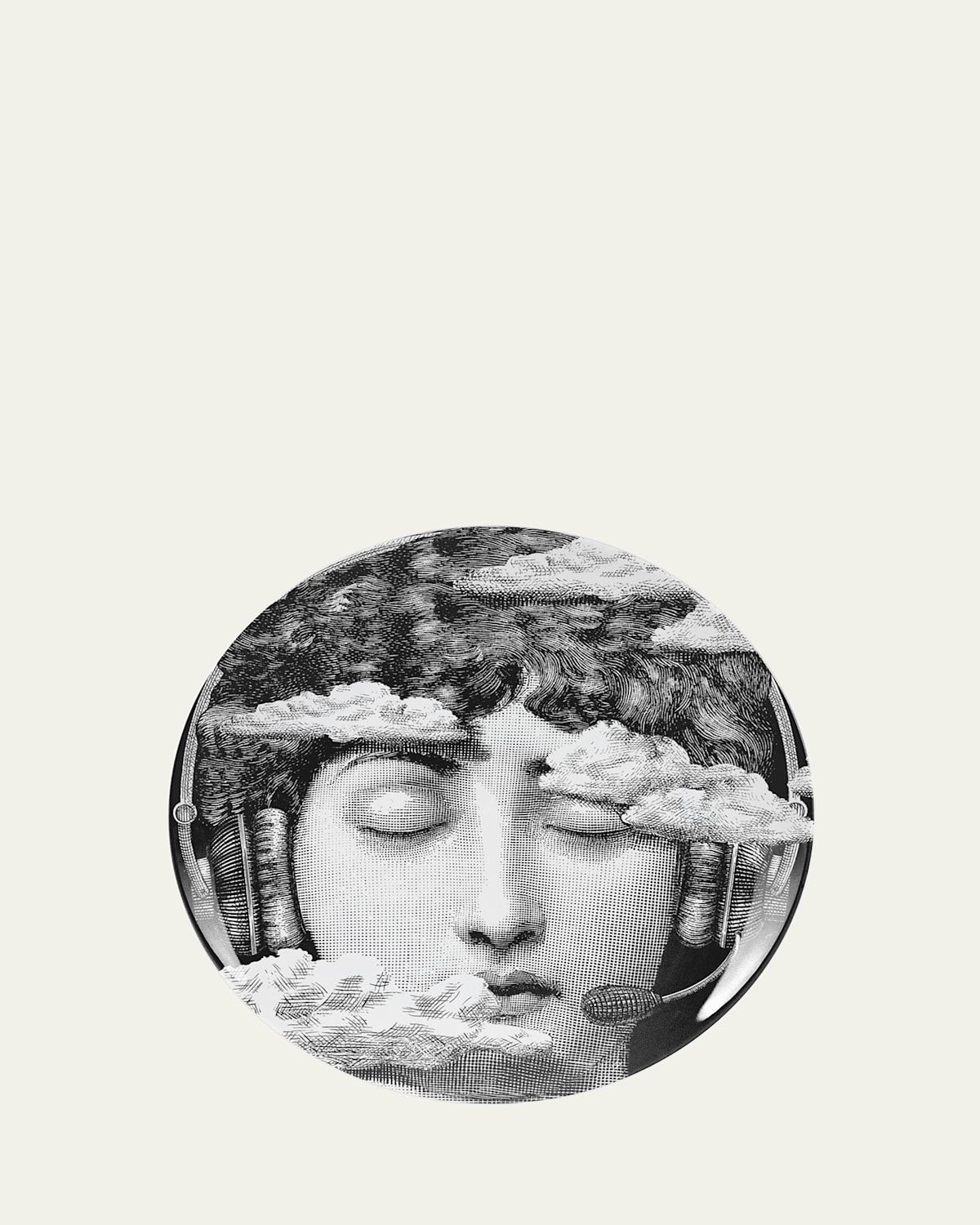 Fornasetti Wall Plate Tema E Variazioni N402 In Black/white