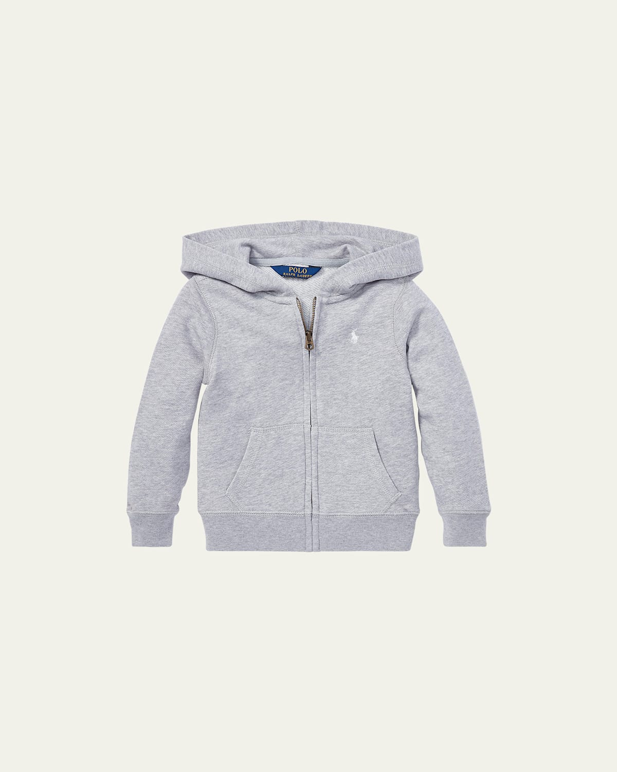 Polo Ralph Lauren Kids' Girl's Drapey Terry Zip Hoodie In Light Gray/hthr