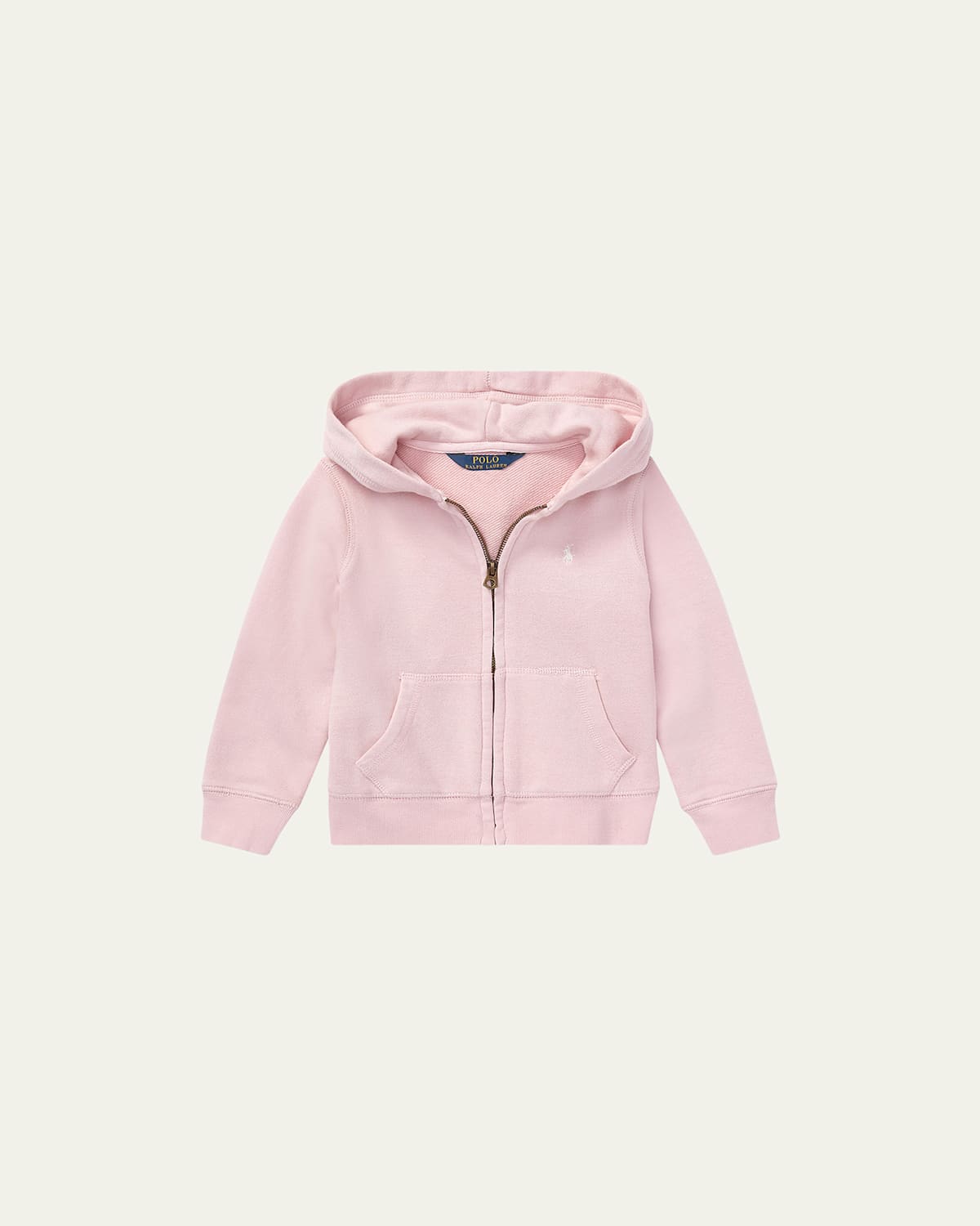Polo Ralph Lauren Girls' French Terry Zip-up Hoodie - Little Kid In Hint Of Pink