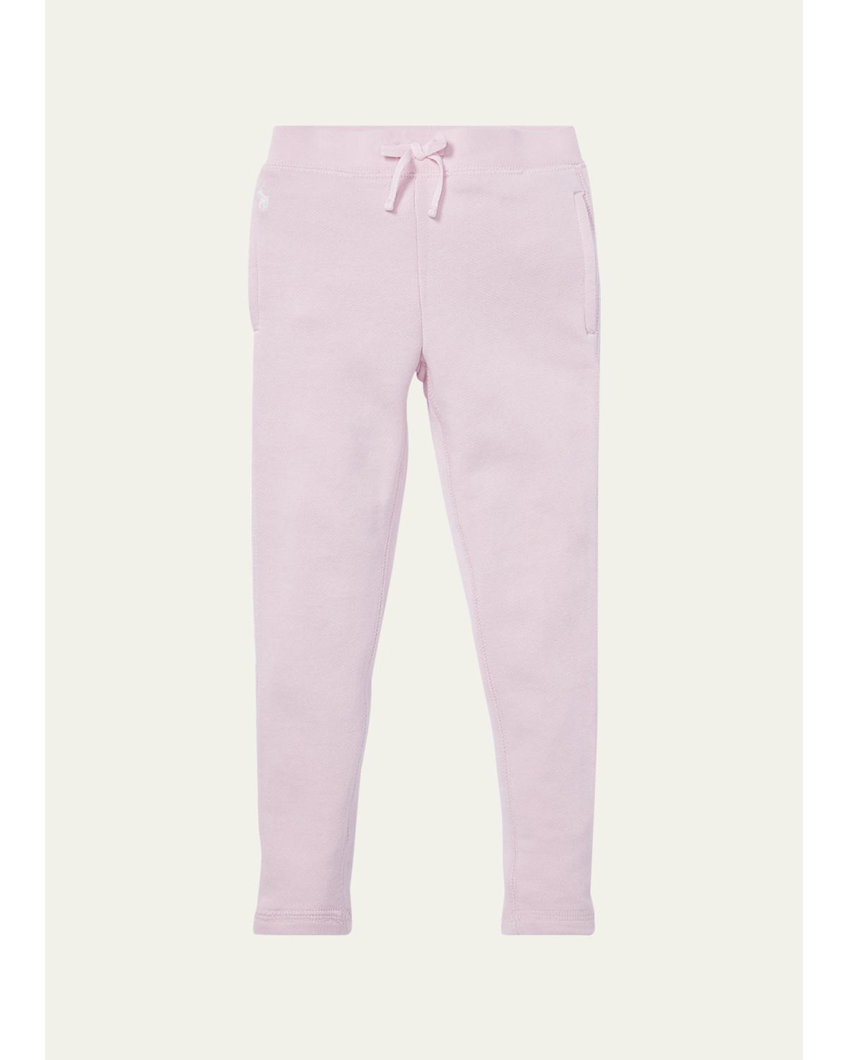 Girl's Drapey Terry-Fleece Lounge Pants, Size 2-6X