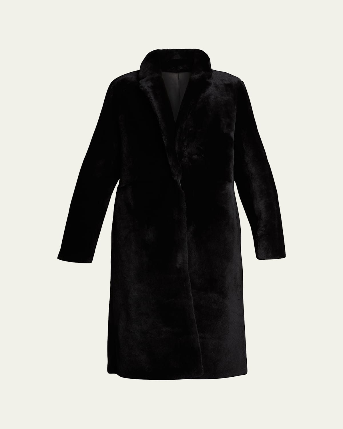 Yves Salomon Reversible Silky Merino Lamb Coat In Black