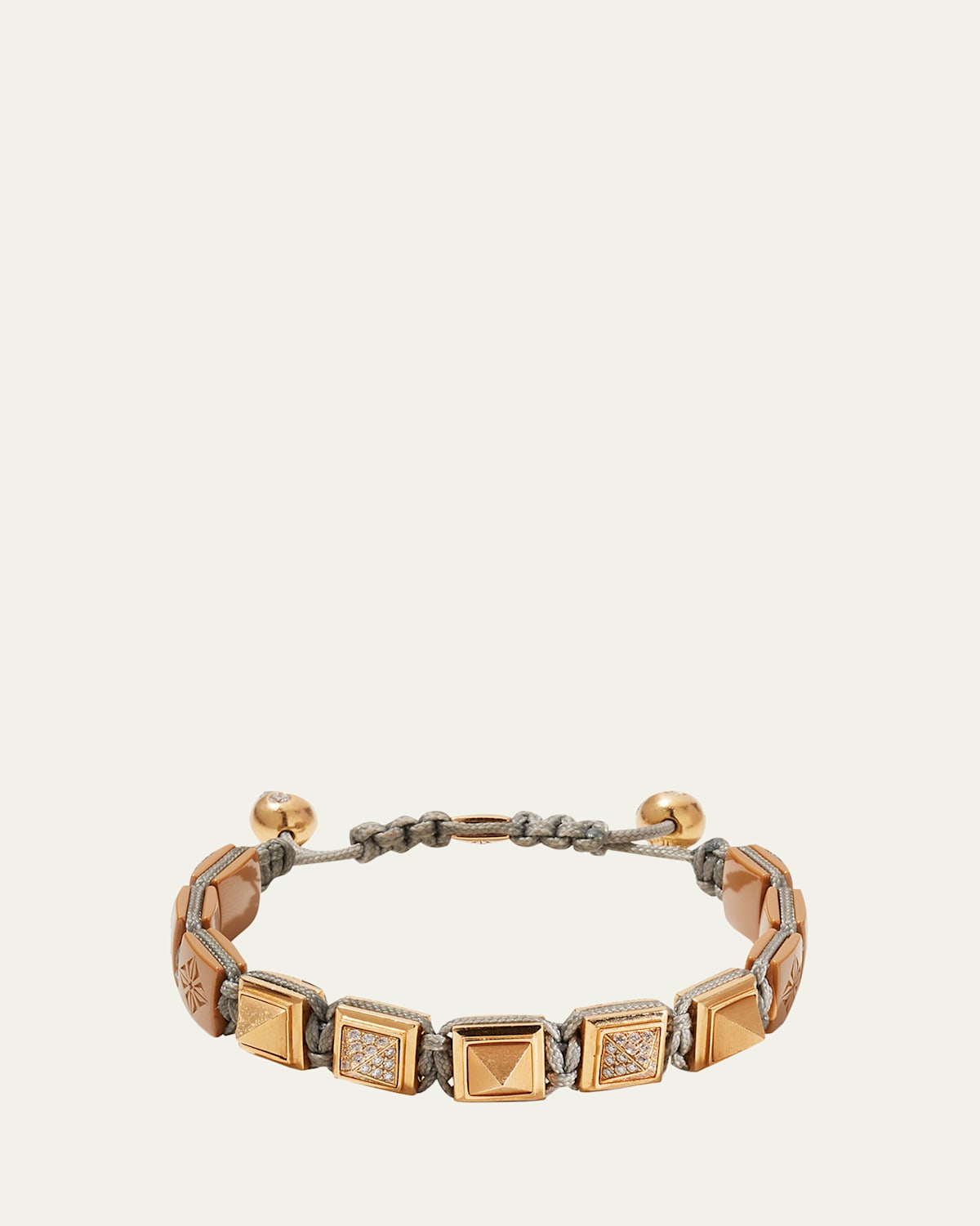 Men's 18k Rose Gold & Ceramic Bead Bracelet