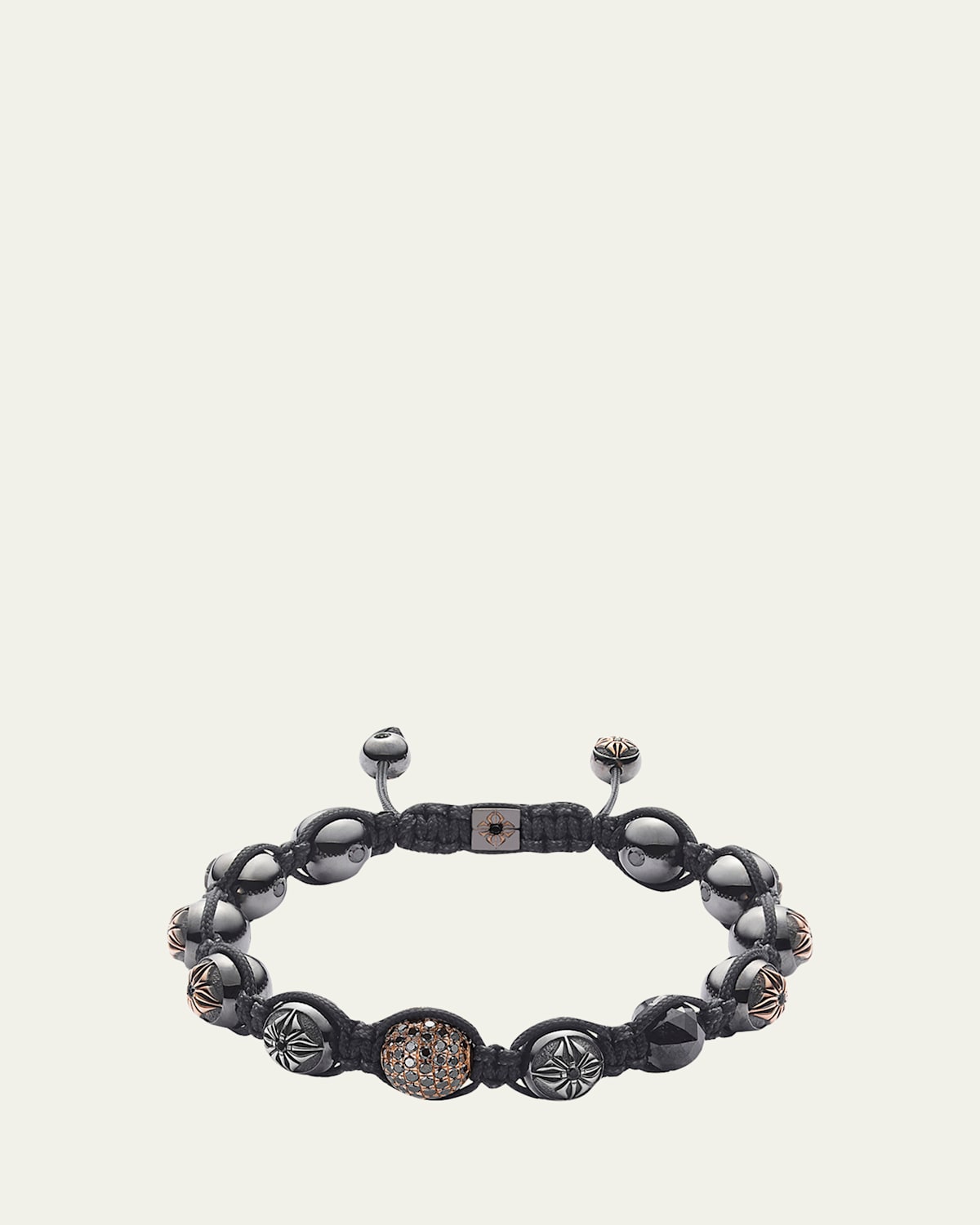 Men's 18k Bead Bracelet with Diamonds