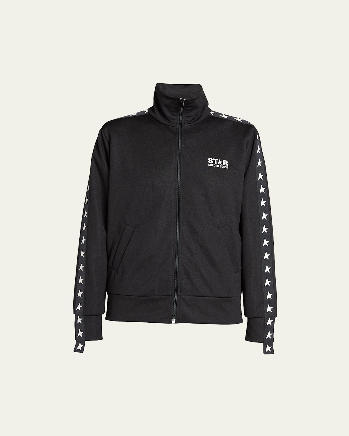 Grosgrain-Trim Tech Jersey Track Jacket
