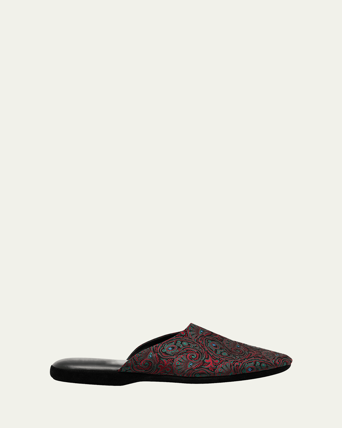 Charvet Men's Paisley Silk & Leather Slippers