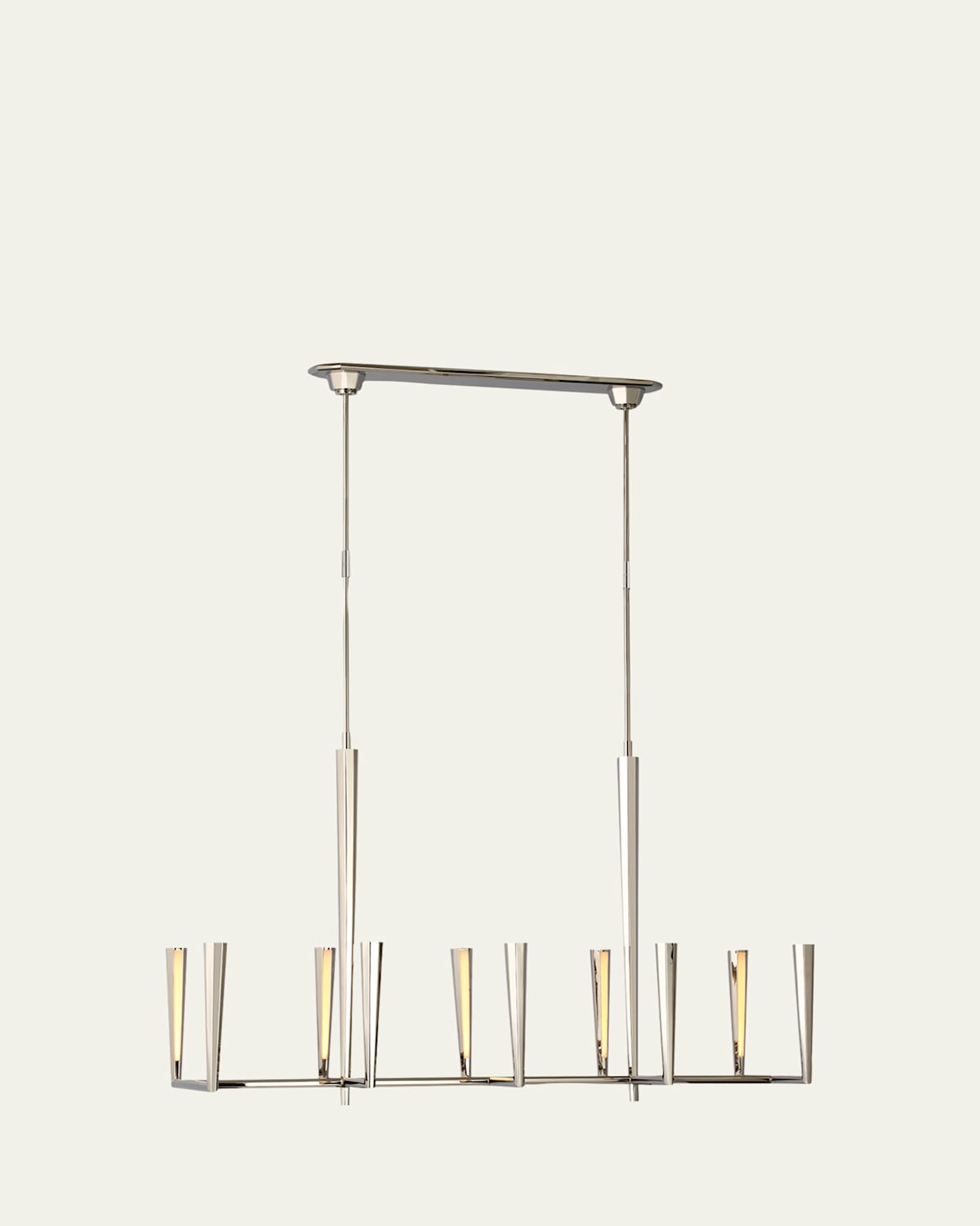 Visual Comfort Signature Galahad Large Linear Chandelier By Thomas O'brien In Polished Nickel