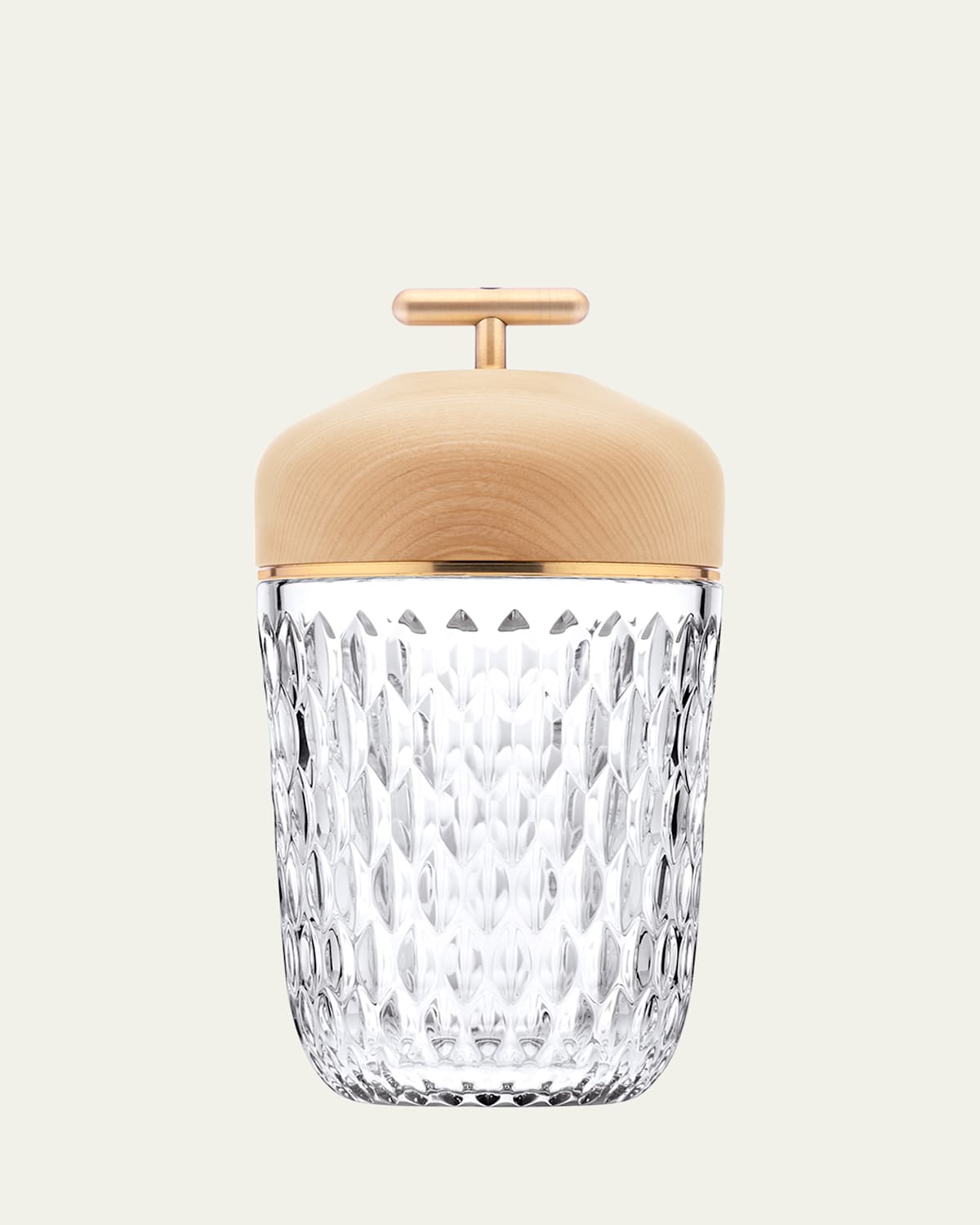 Folia Clear Woodbrushed Brass Finish Portable Lamp