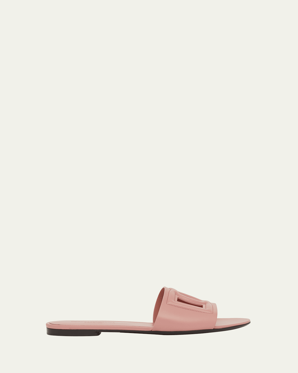 Shop Dolce & Gabbana Cutout Dg Flat Slide Sandals In Rosa