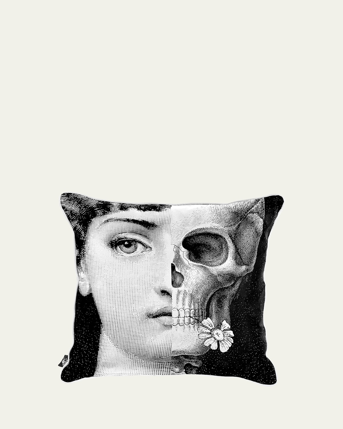 Fornasetti Tema E Variazioni Decorative Pillow In White/black