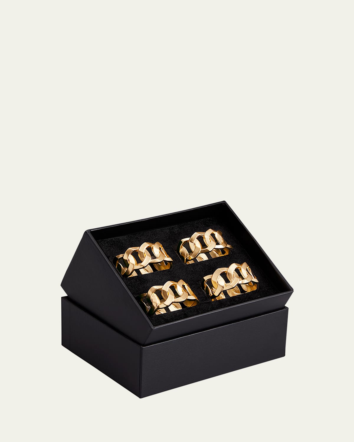 L'objet Cuban Link 24k Gold Napkin Rings Jewels, Set Of 4