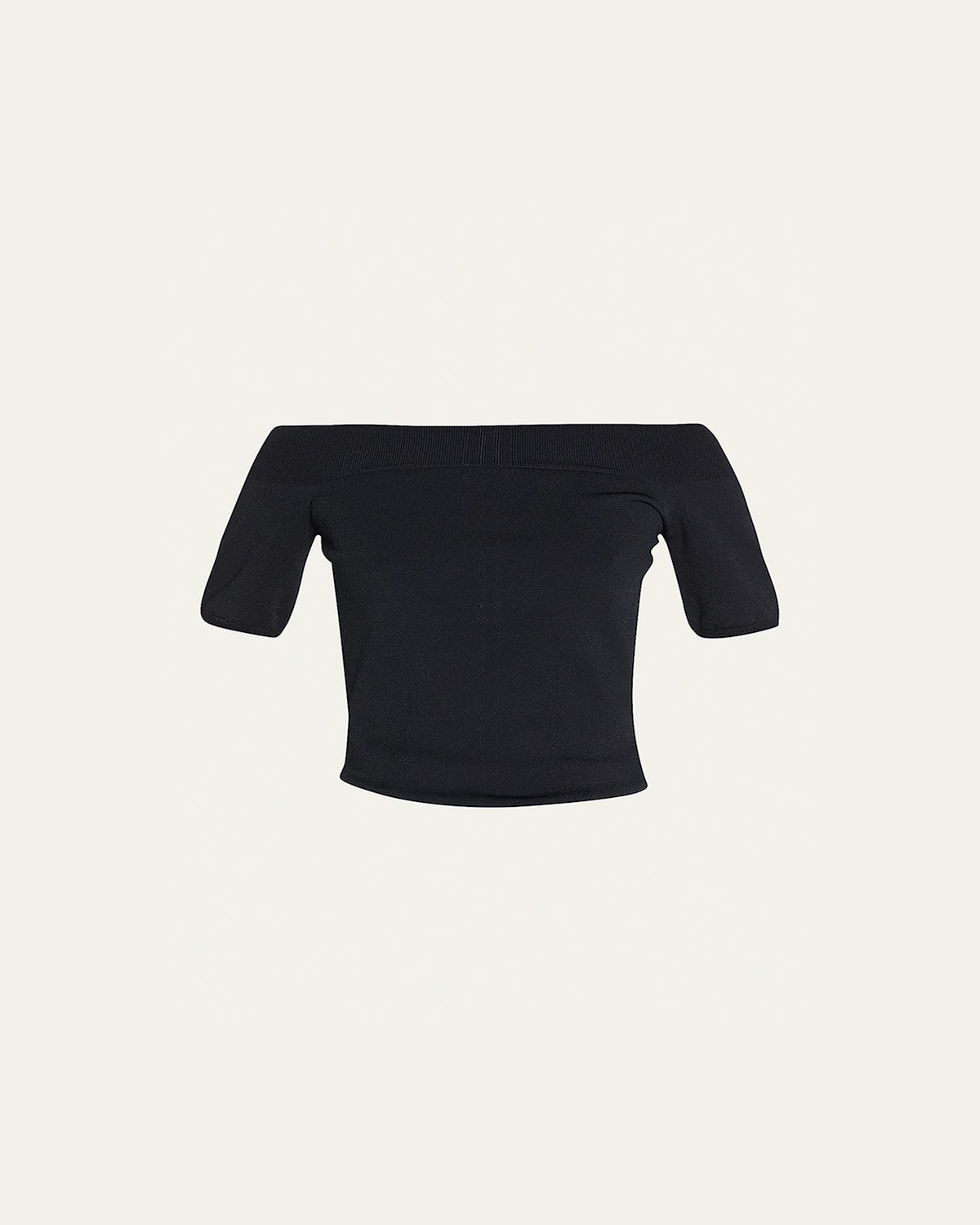 Alexander Mcqueen Off-the-shoulder Stretch-knit Top In Black