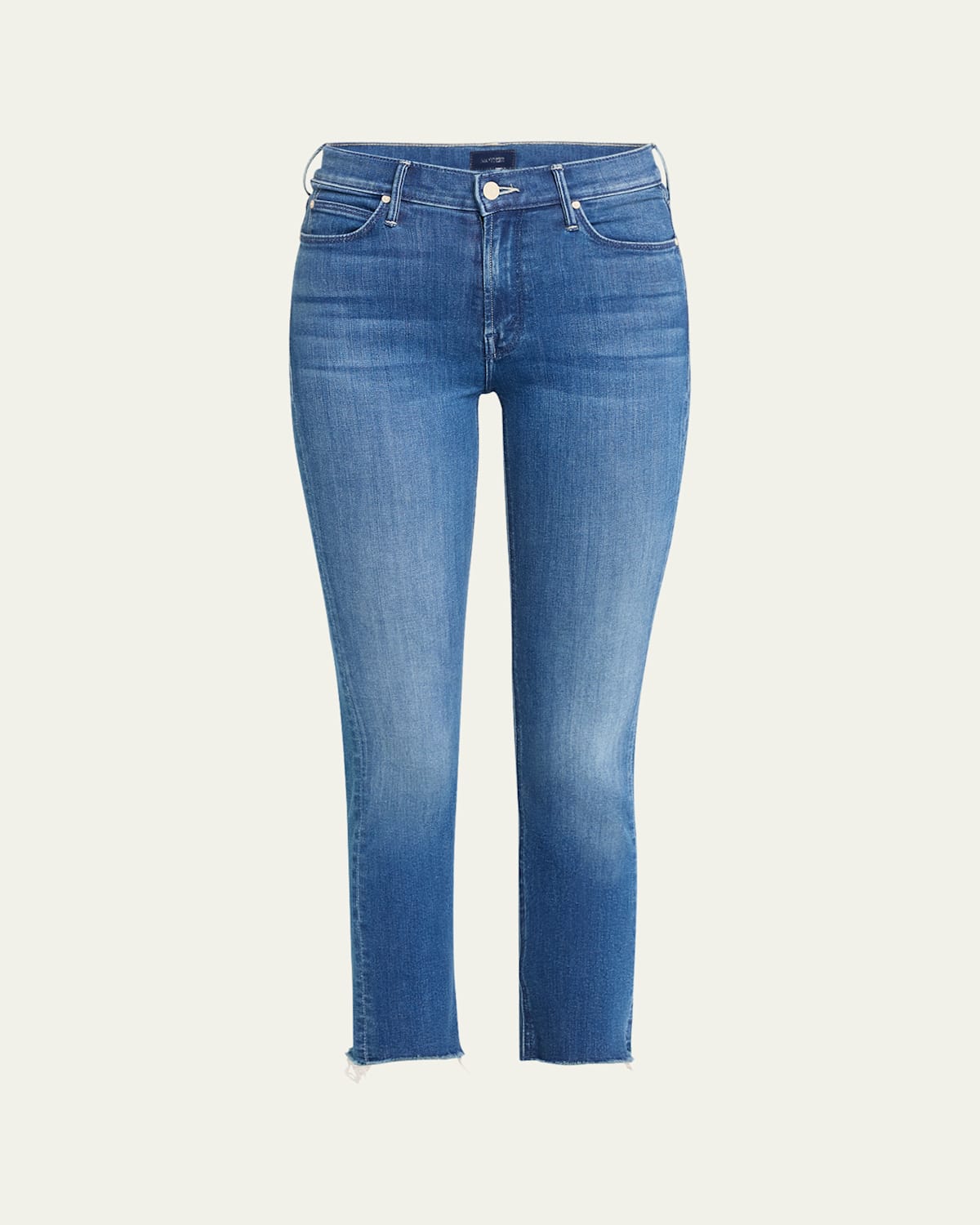 Mother Mid-rise Dazzler Ankle Fray Jeans In Nothing Between Us
