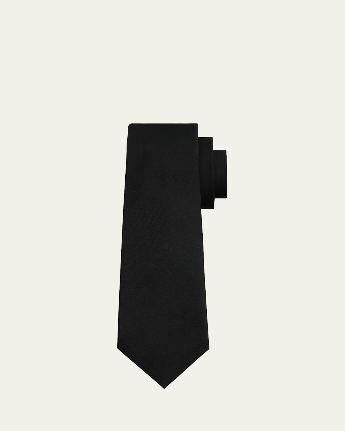 Kiton Men's Silk 7-Fold Tie, Black
