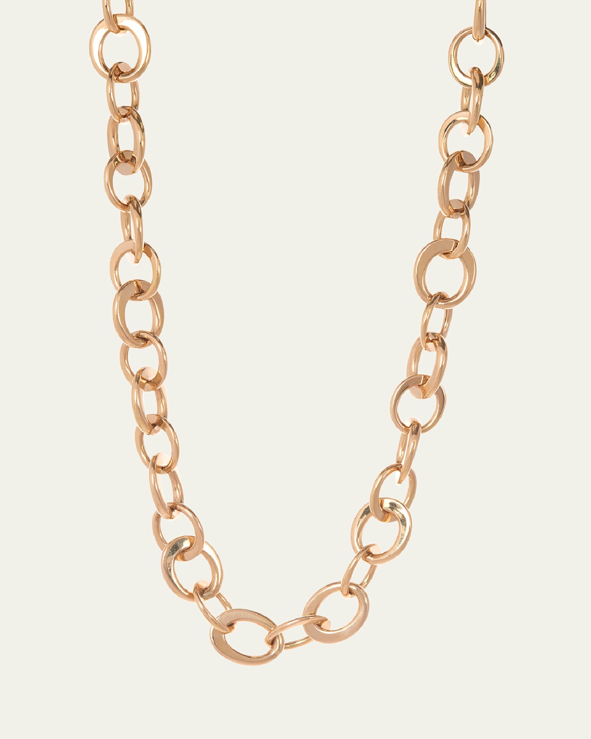 18K Yellow Gold Crescent Link Necklace