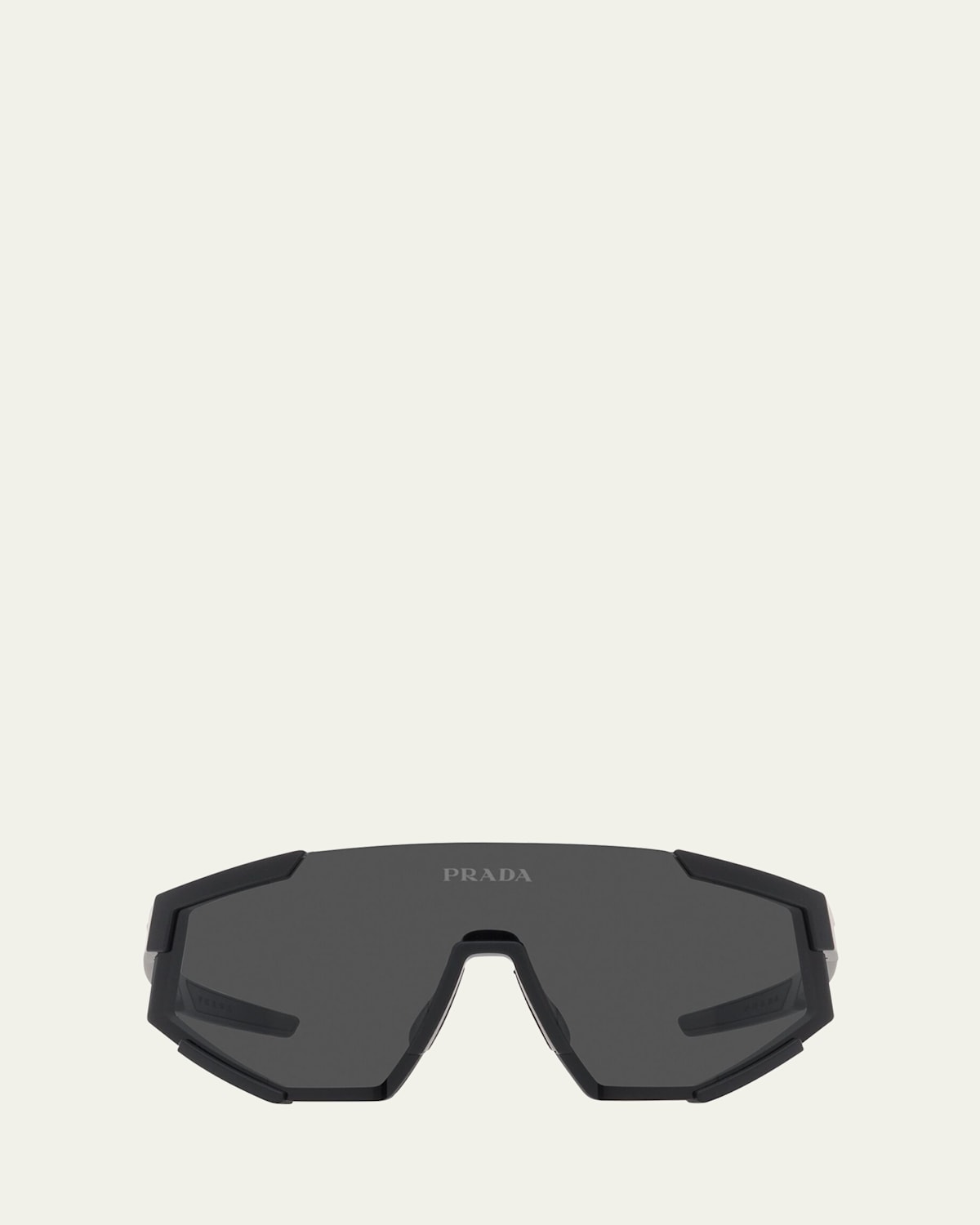 Prada 39mm Shield Sunglasses In Rubber Black
