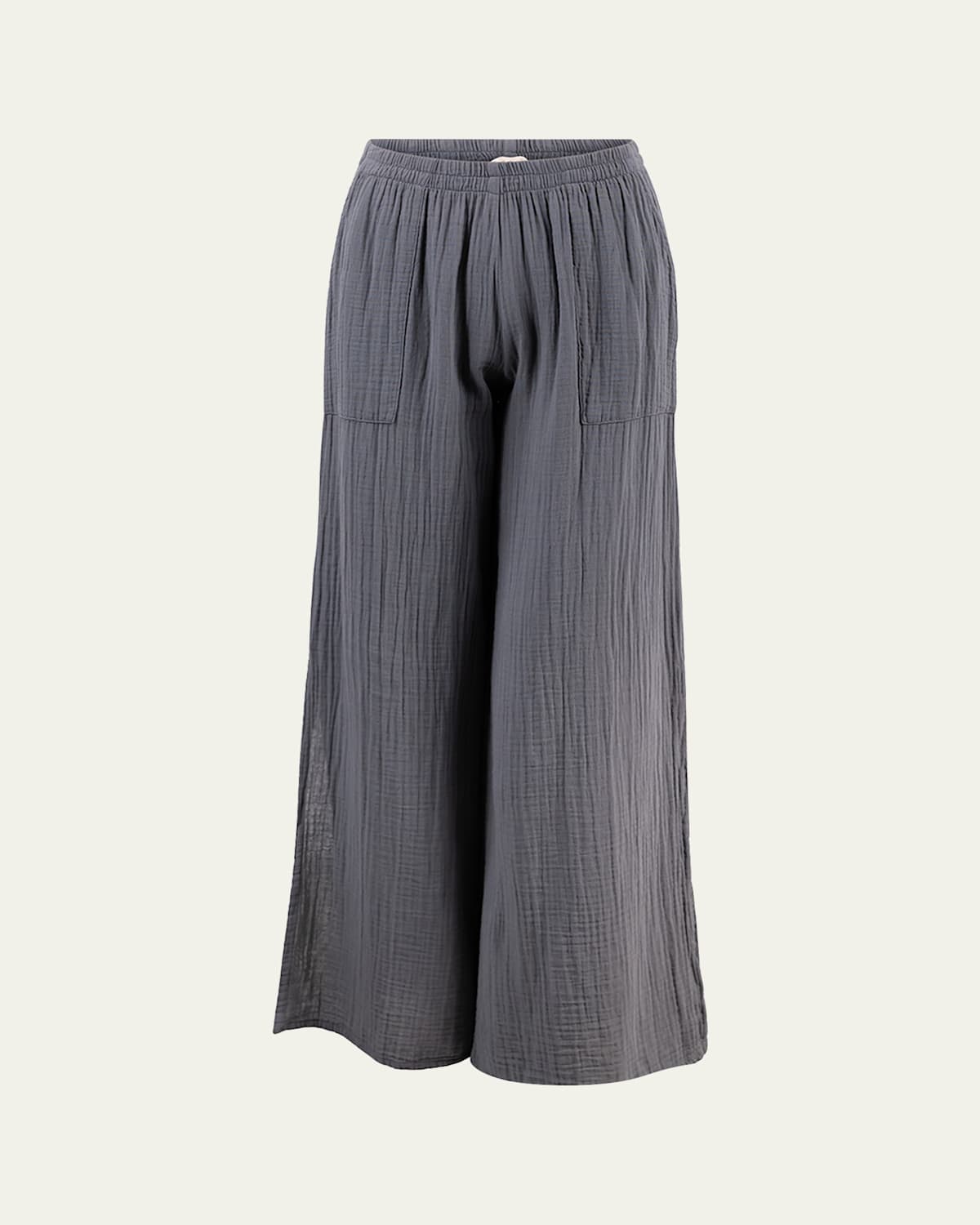 Riley Slit Wide-Leg Cotton Gauze Pants