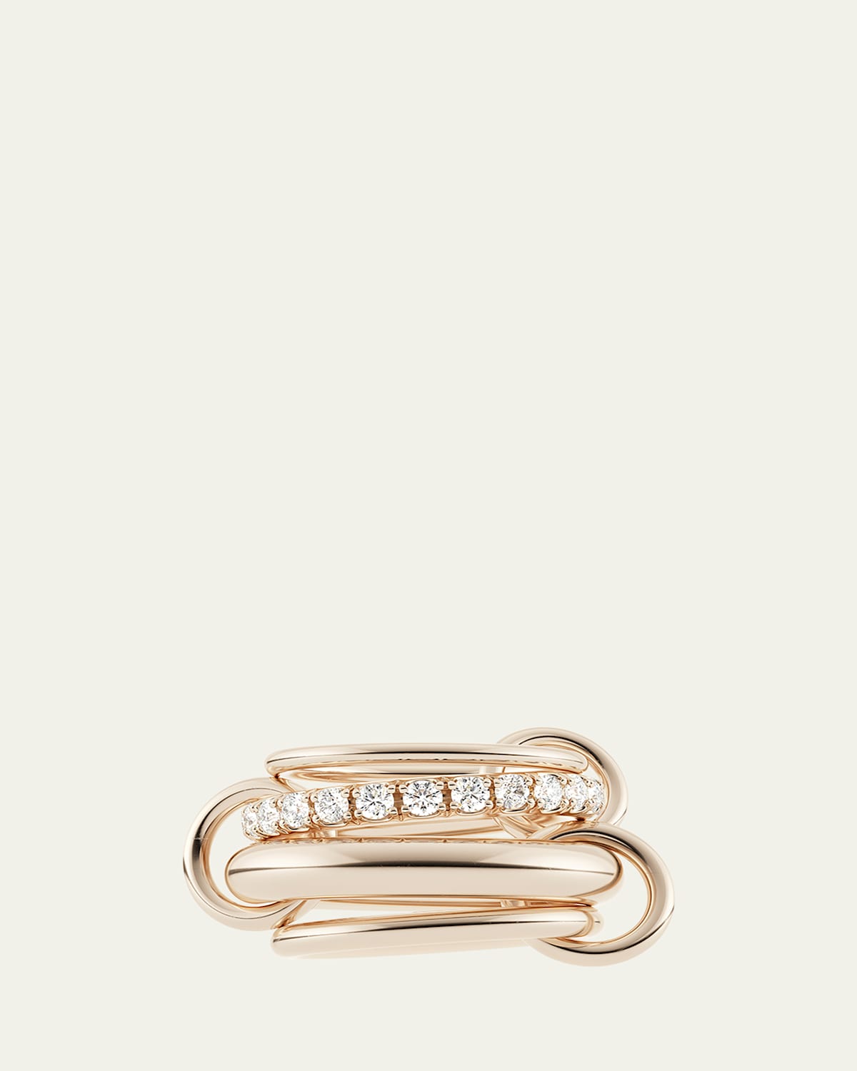 Spinelli Kilcollin Luna Rose 4-Link Ring with Diamonds
