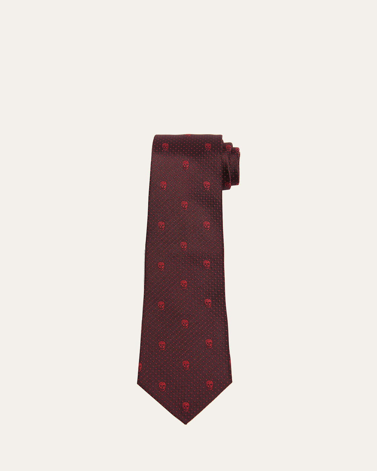 McQueen Men's Skull & Polka Dot Tie