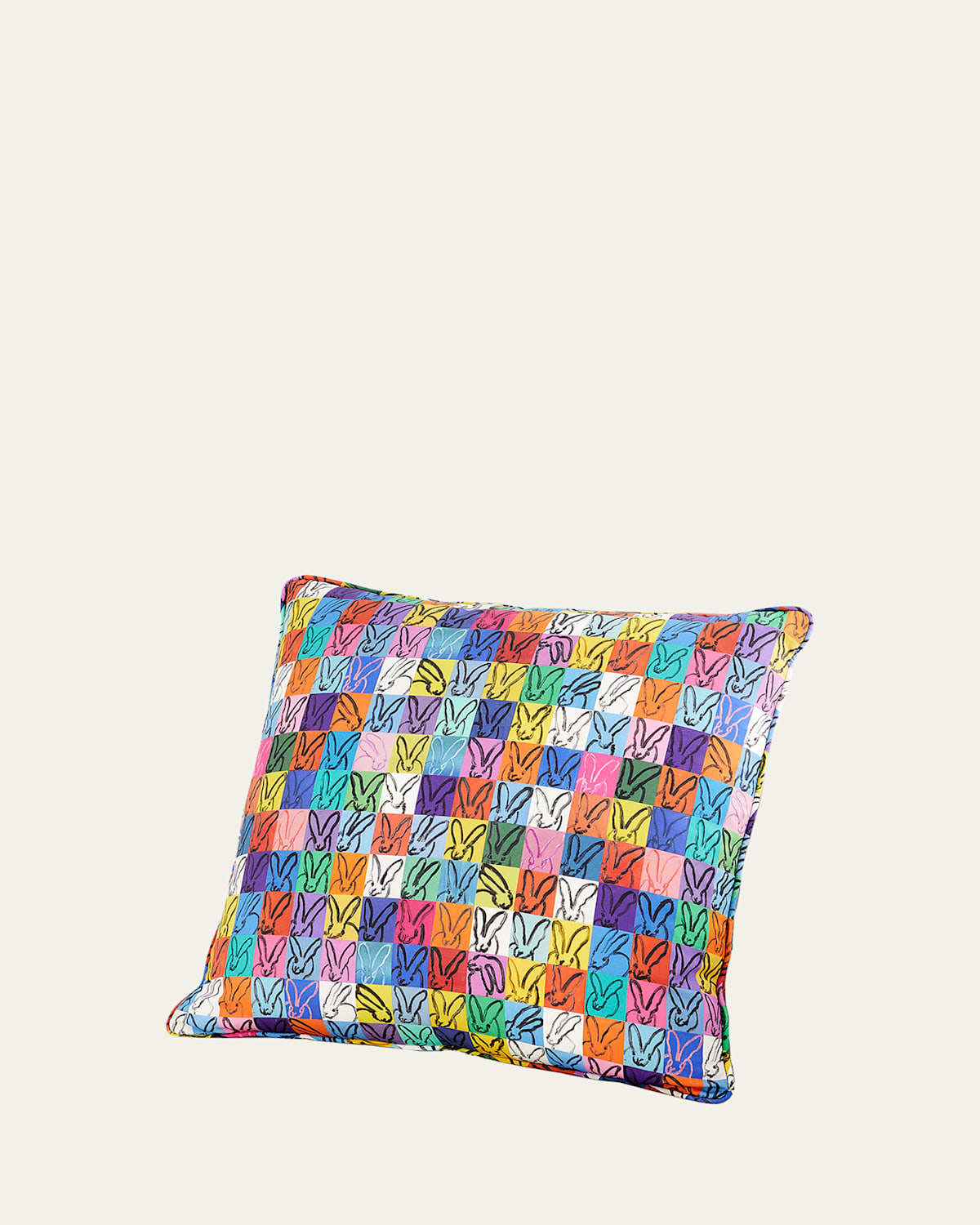 Hunt Slonem Rabbit Cotton Pillow In Multi