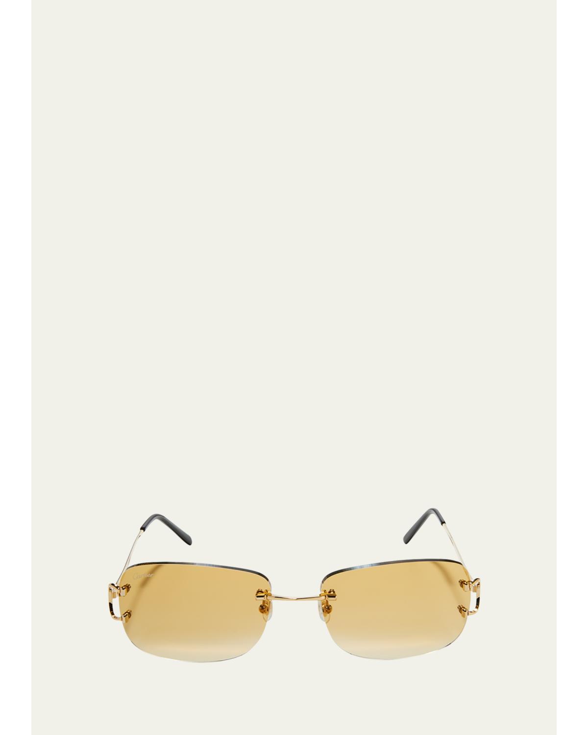Men's Rimless Metal Sunglasses