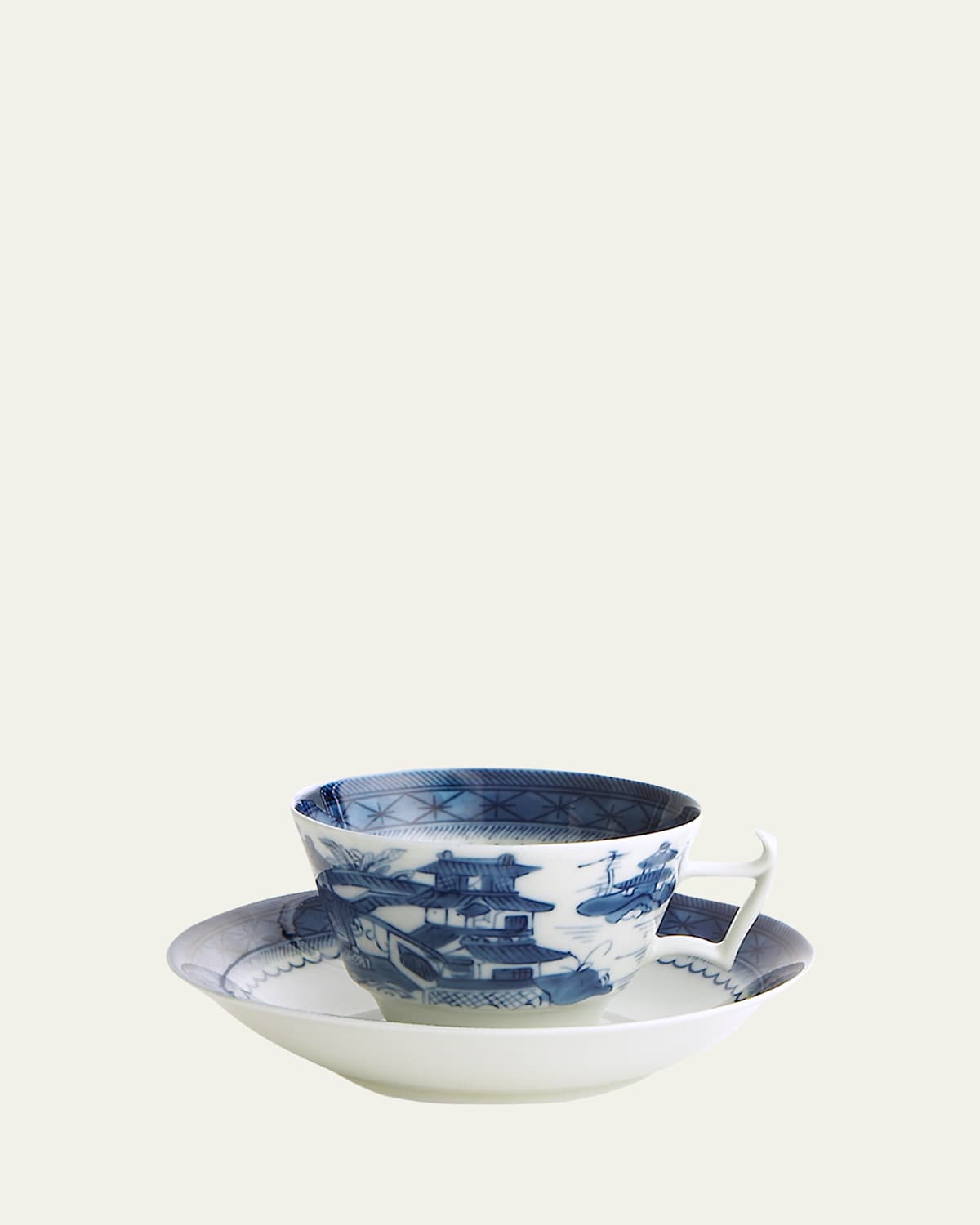 Mottahedeh Blue Canton 2-piece Porcelain Tea Cup & Saucer Set