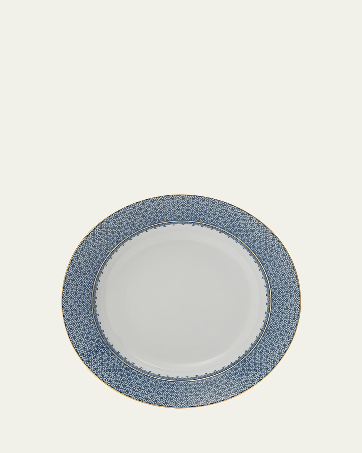 Mottahedeh Blue Lace Porcelain Rim Soup Bowl