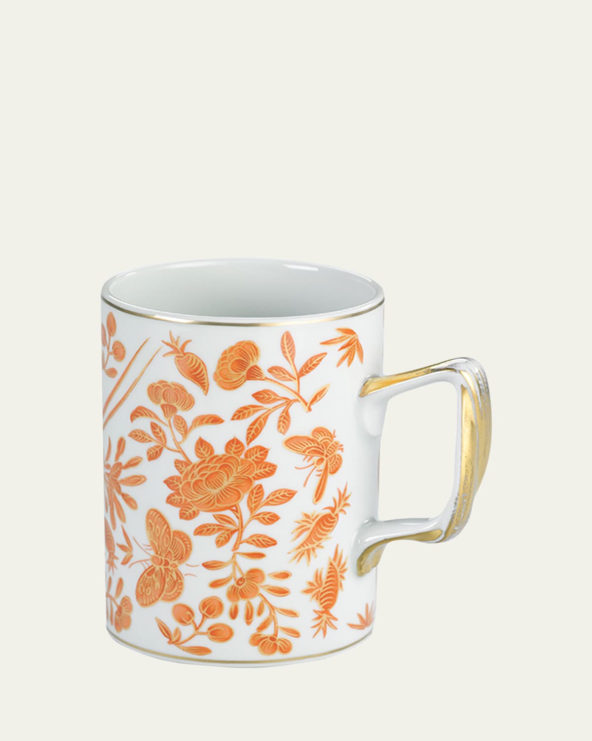 Mottahedeh Sacred Bird & Butterfly Orange Mug