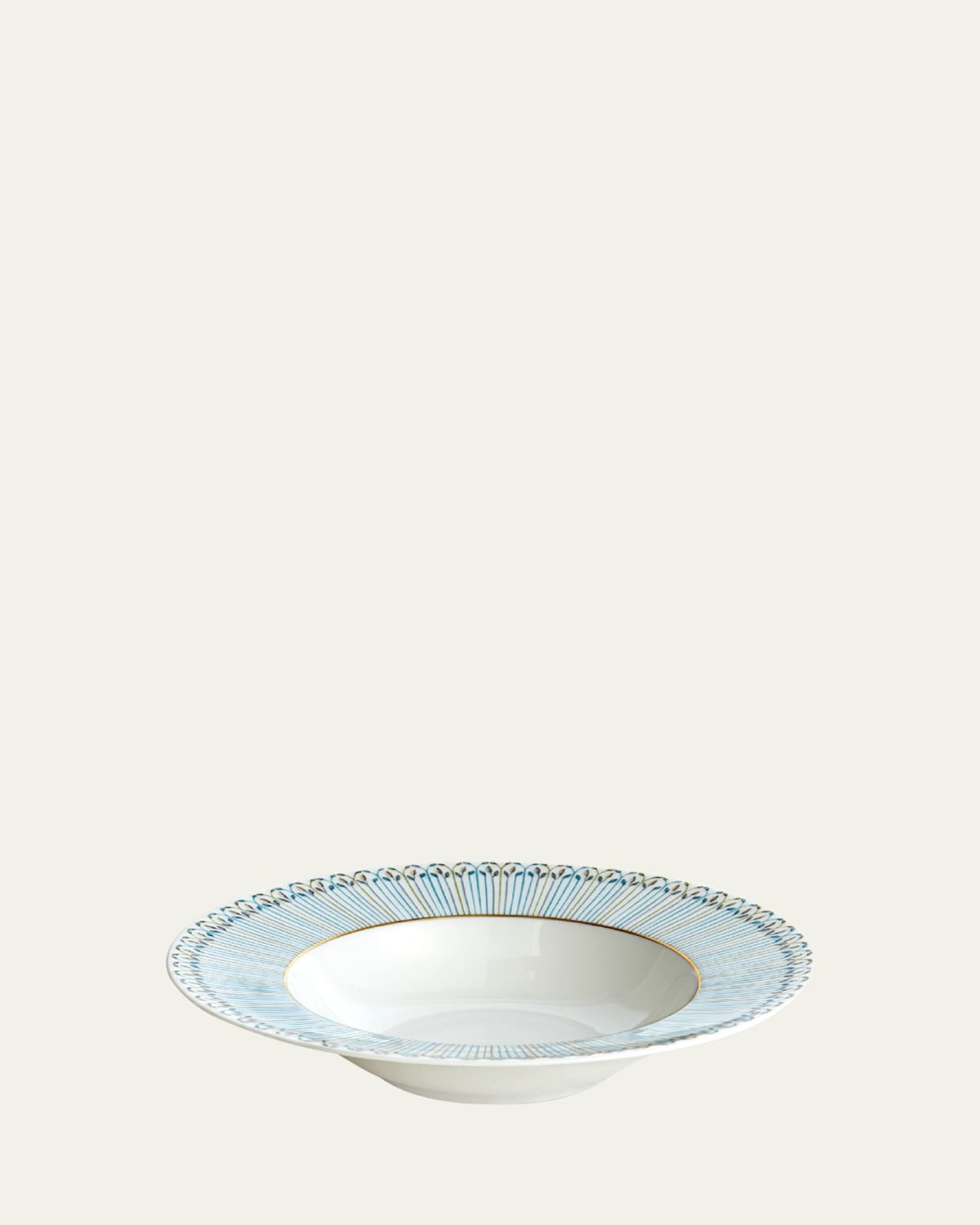 Haviland & Parlon Jardin De Louise Rim Soup Bowl In Turquoise/aqua