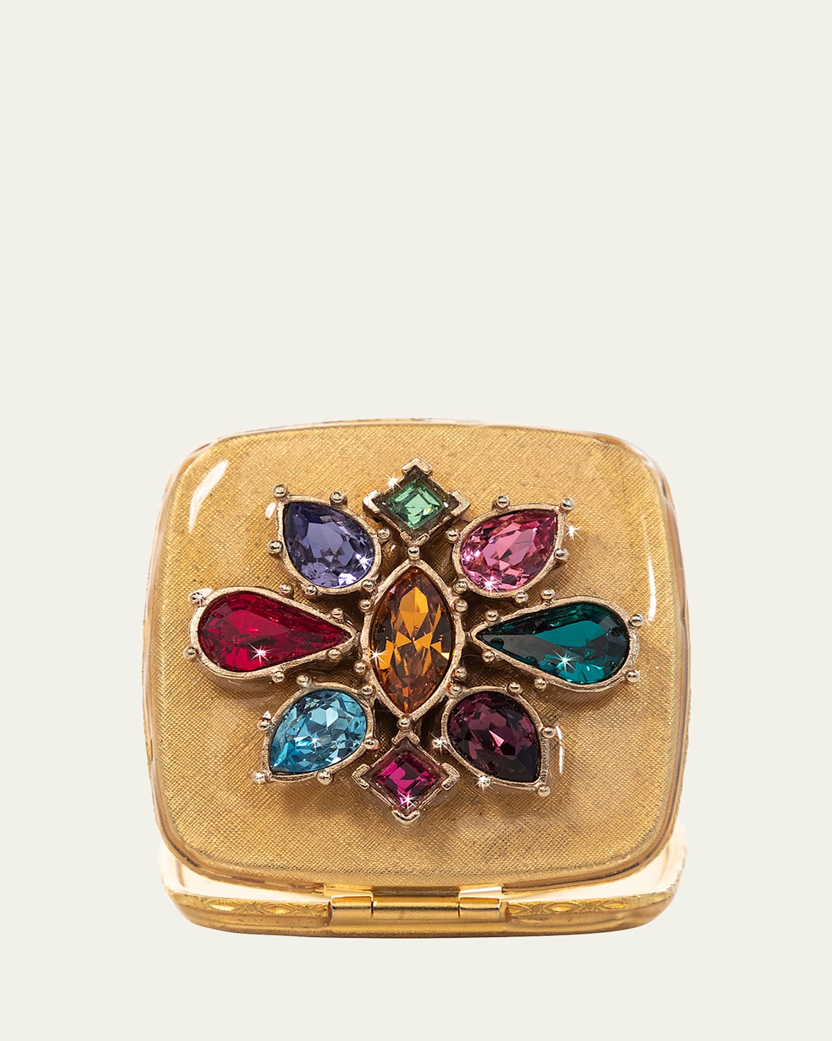 Jay Strongwater Over Jeweled Square Compact In Multi