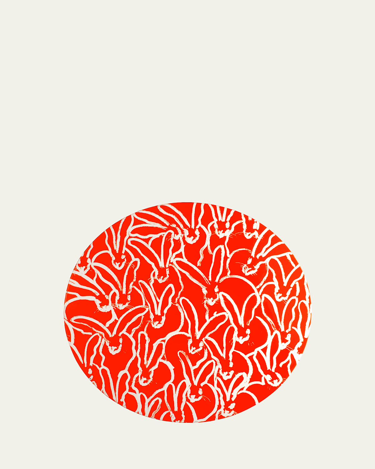 Hunt Slonem Rabbit Run Round Lacquer Placemat, Orange | Thumbnail 4 Hunt Slonem Rabbit Run Round Lacquer Placemat, Orange | Thumbnail 4