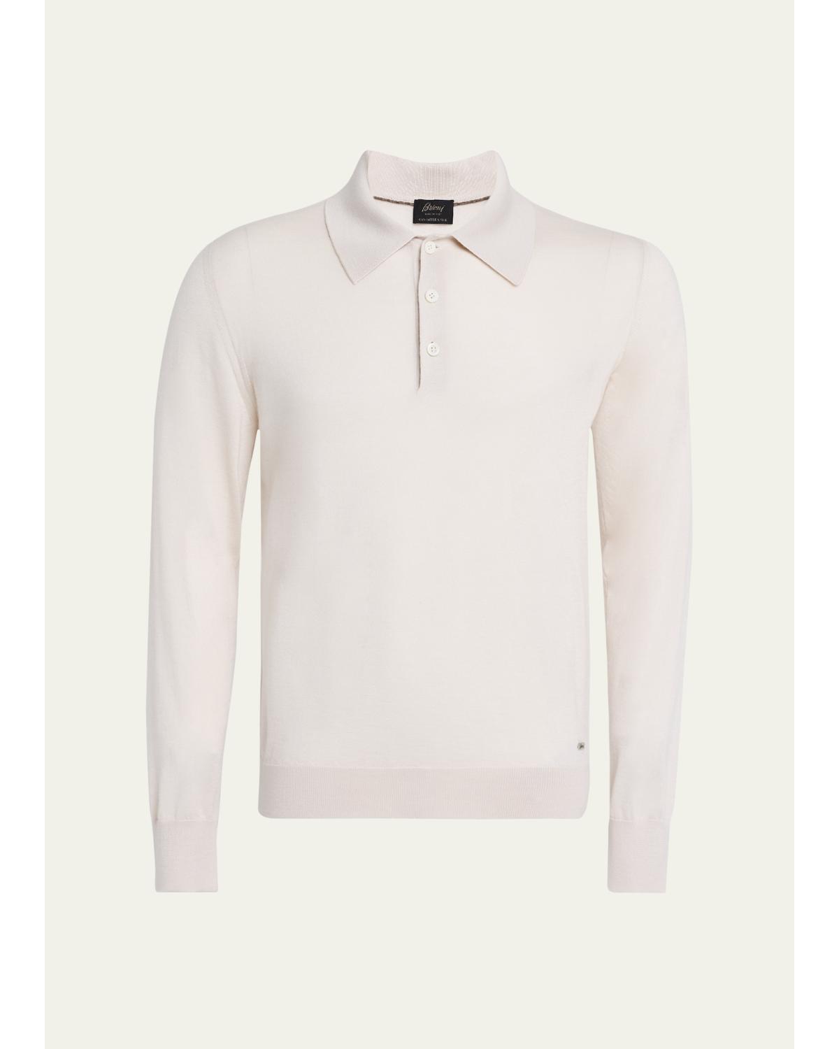 Men'S Cashmere-Silk Polo Sweater