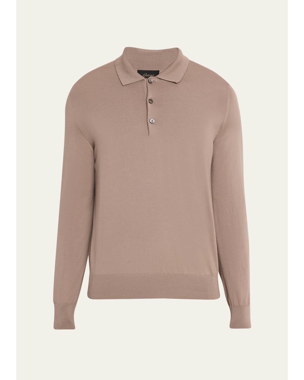 Men'S Cashmere-Silk Polo Sweater