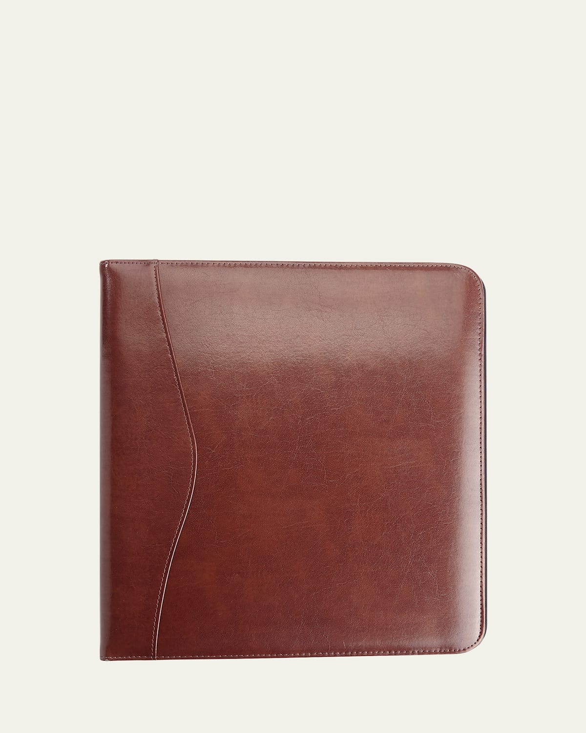 Royce New York Personalized Leather 2" Ring Binder In Cognac