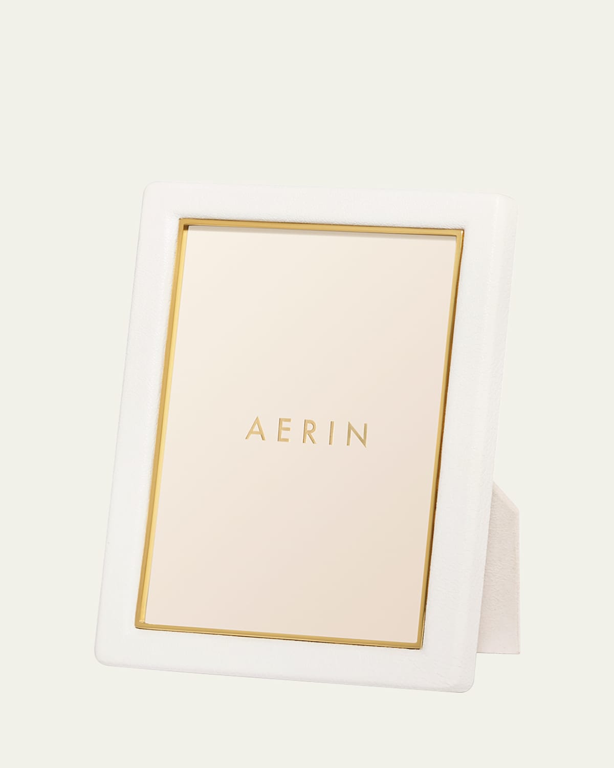 Aerin Piero Leather Photo Frame, 4" X 6" In White