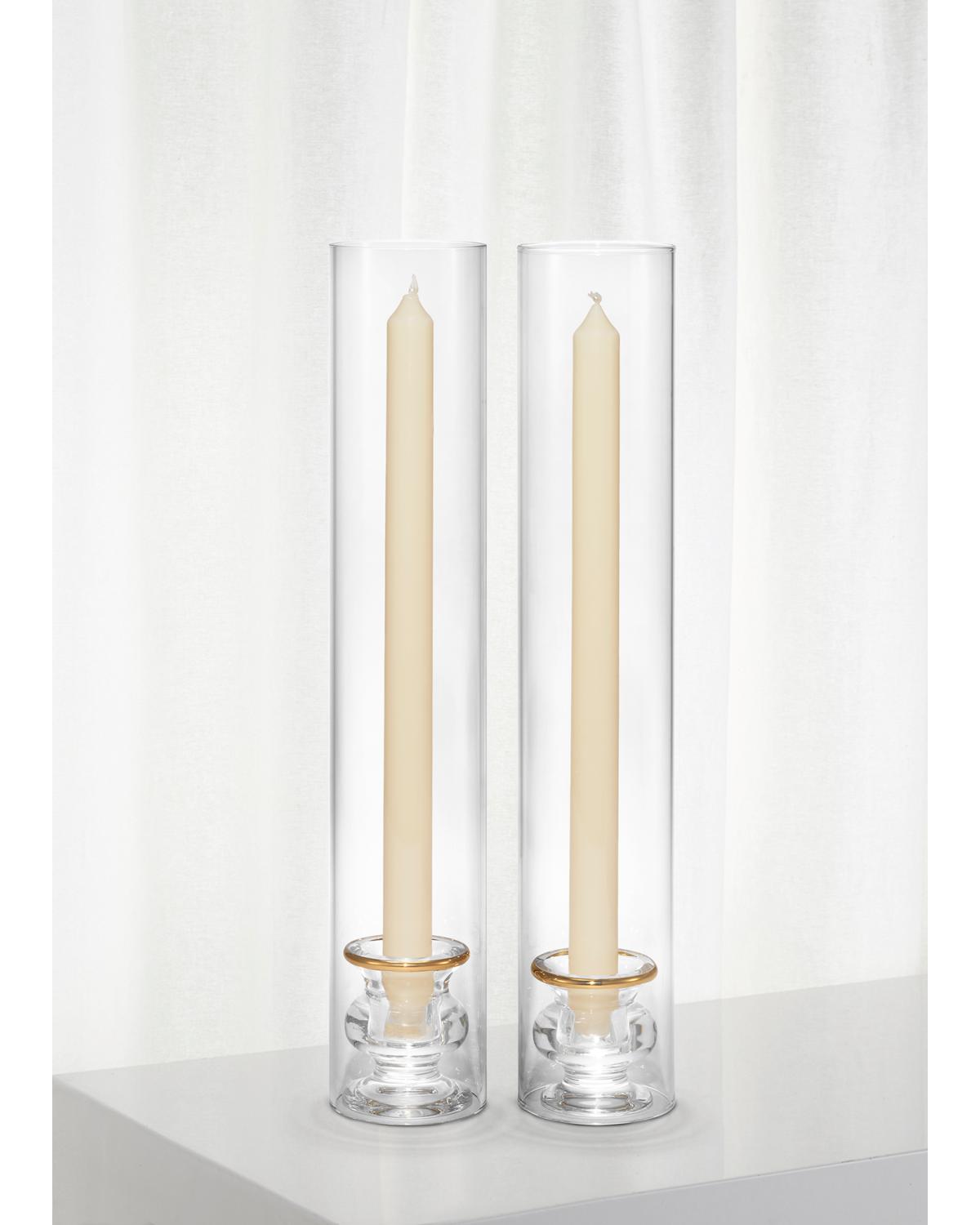 Aerin Sancia Tapered Candle Holders, Set Of 2 In White