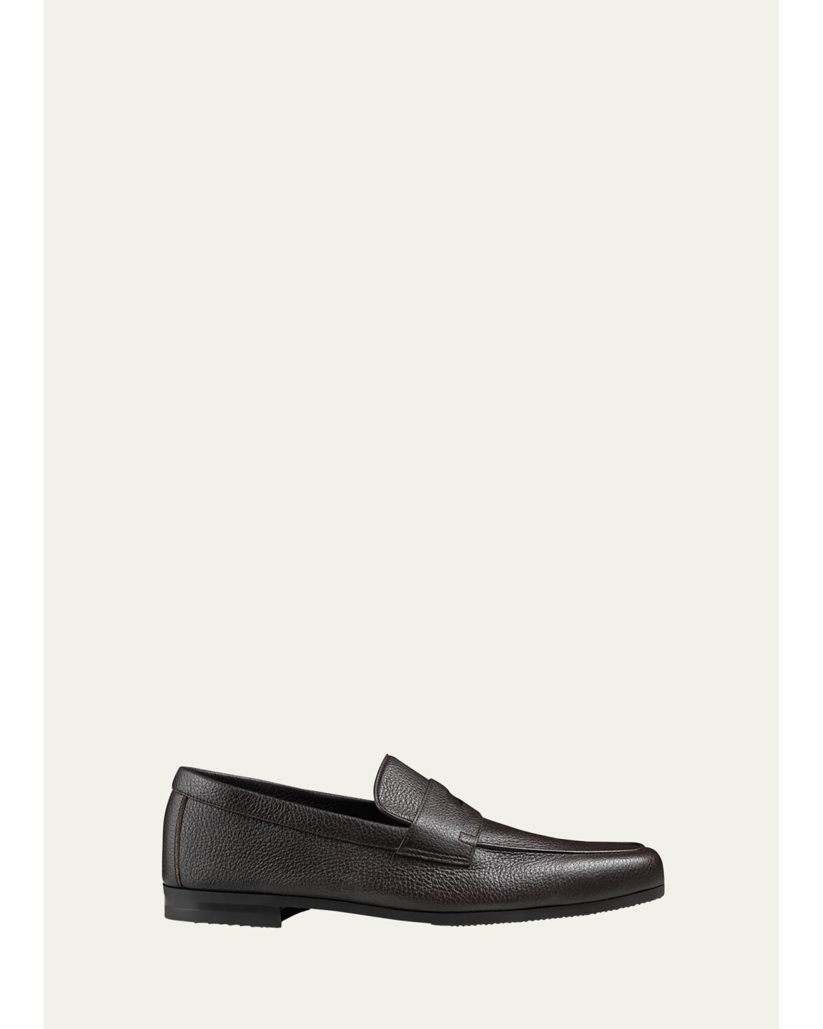 Men'S Thorne Soft Textured Leather Penny Loafers