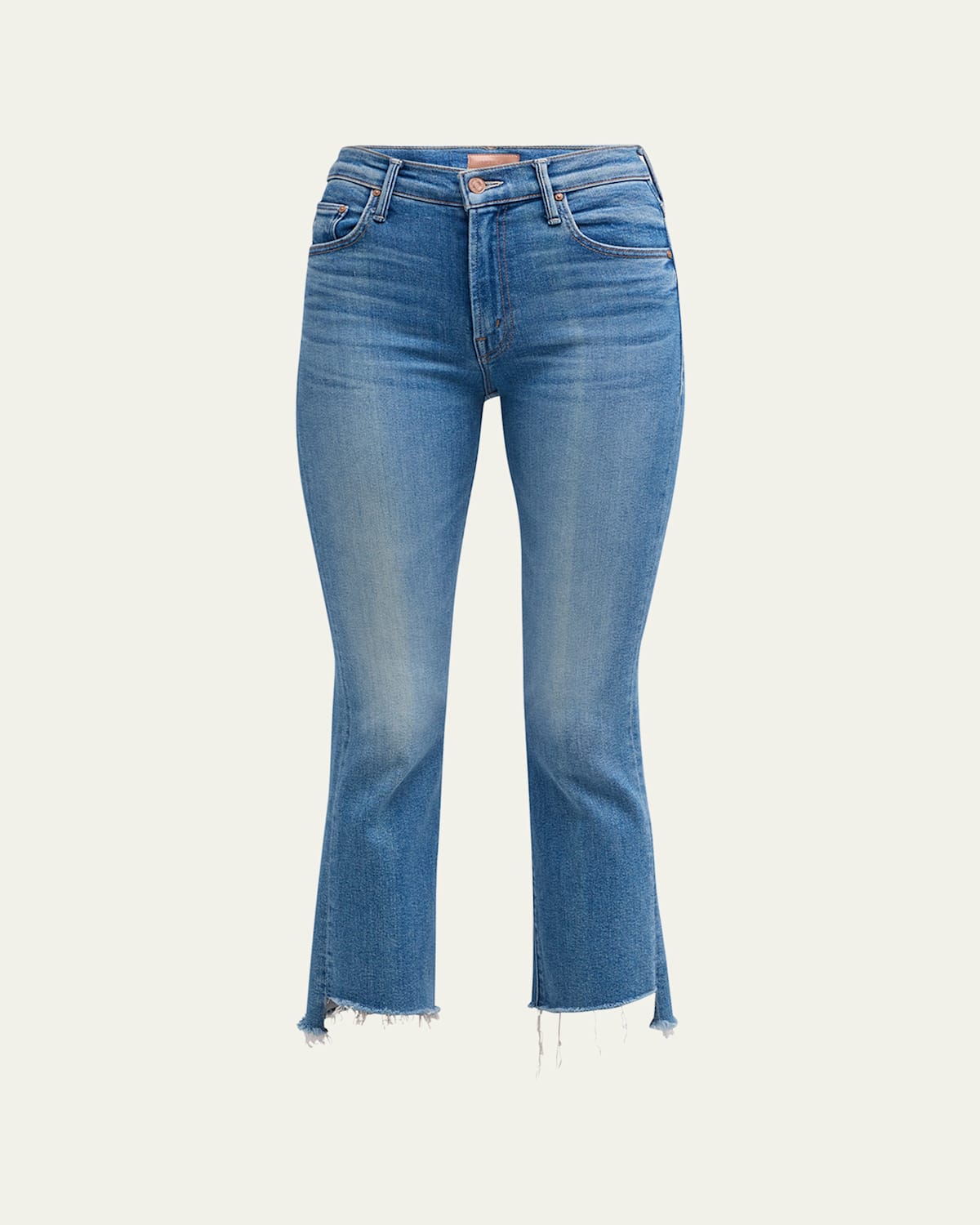 Shop Mother The Insider Crop Step Fray Jeans In Out Of The Blue Out