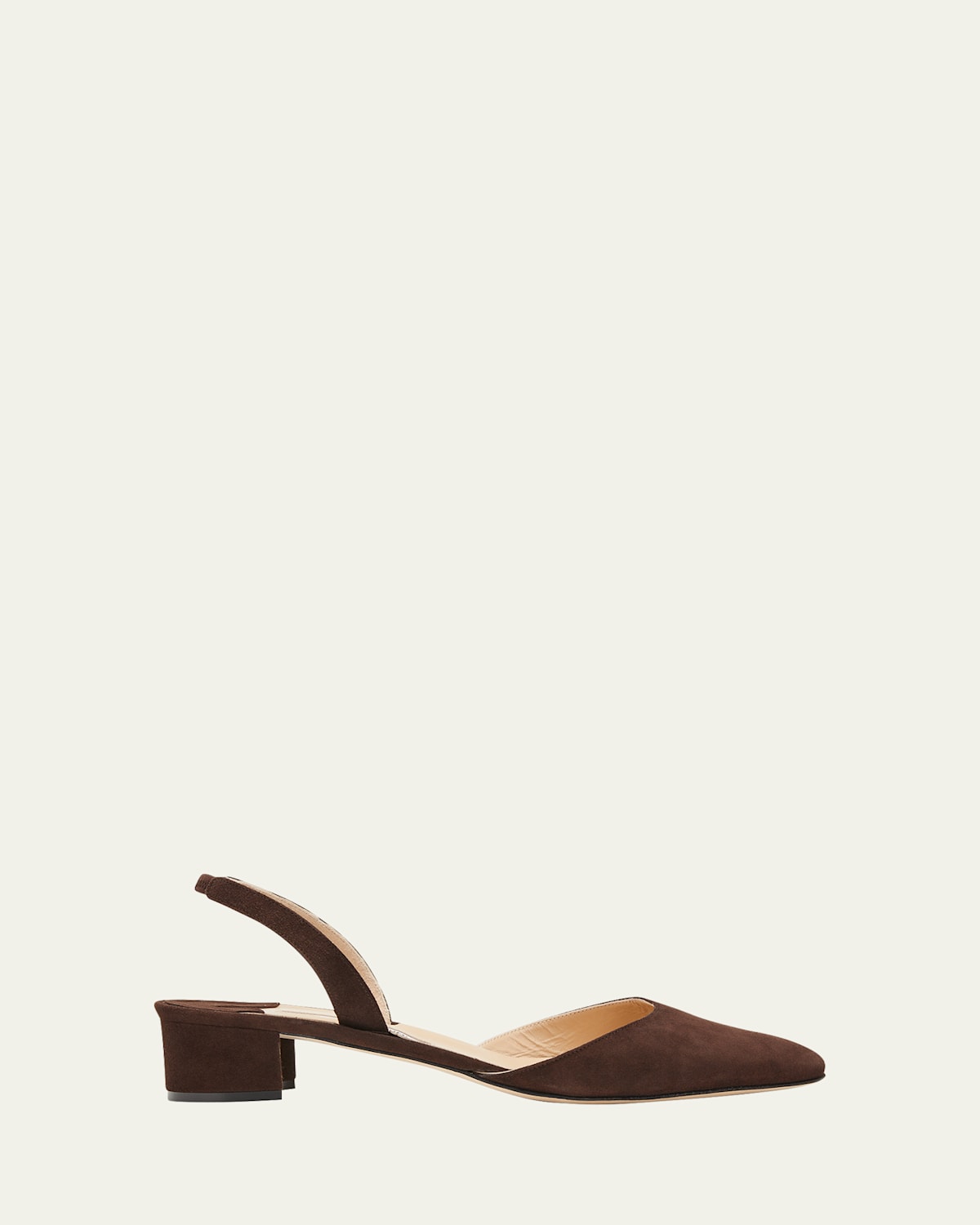 Manolo Blahnik Aspro Suede Slingback Ballerina Pumps In Dark Brown