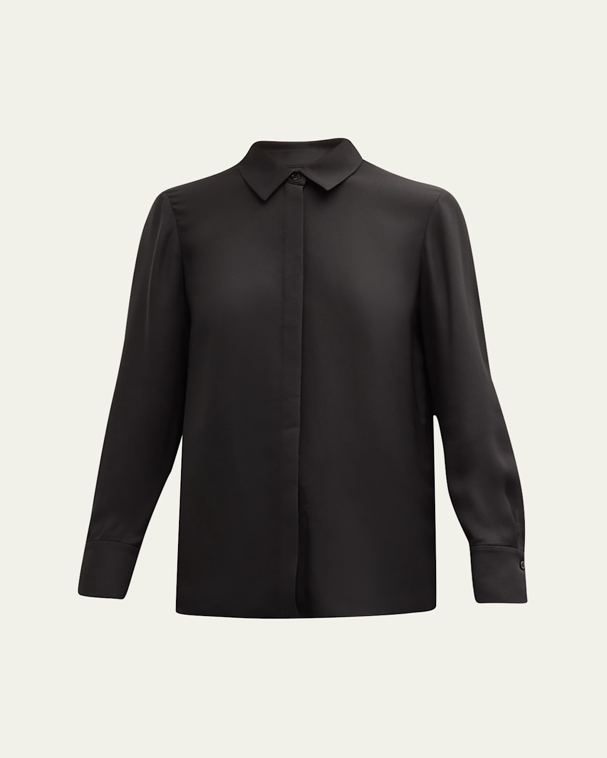 Scottie Silk Button-Down Blouse