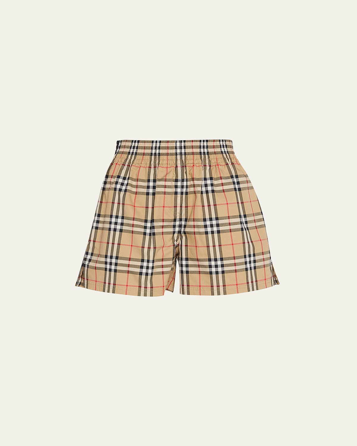 Burberry Audrey Check Cotton Shorts In Archive Beige Ip Chk