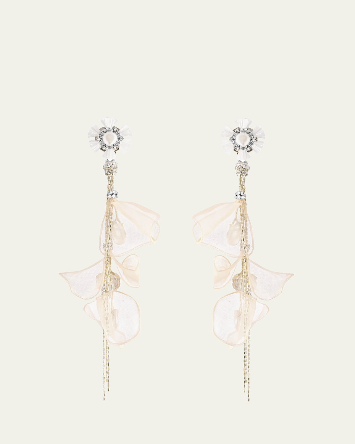 Ranjana Khan White Pearl Drop Earrings