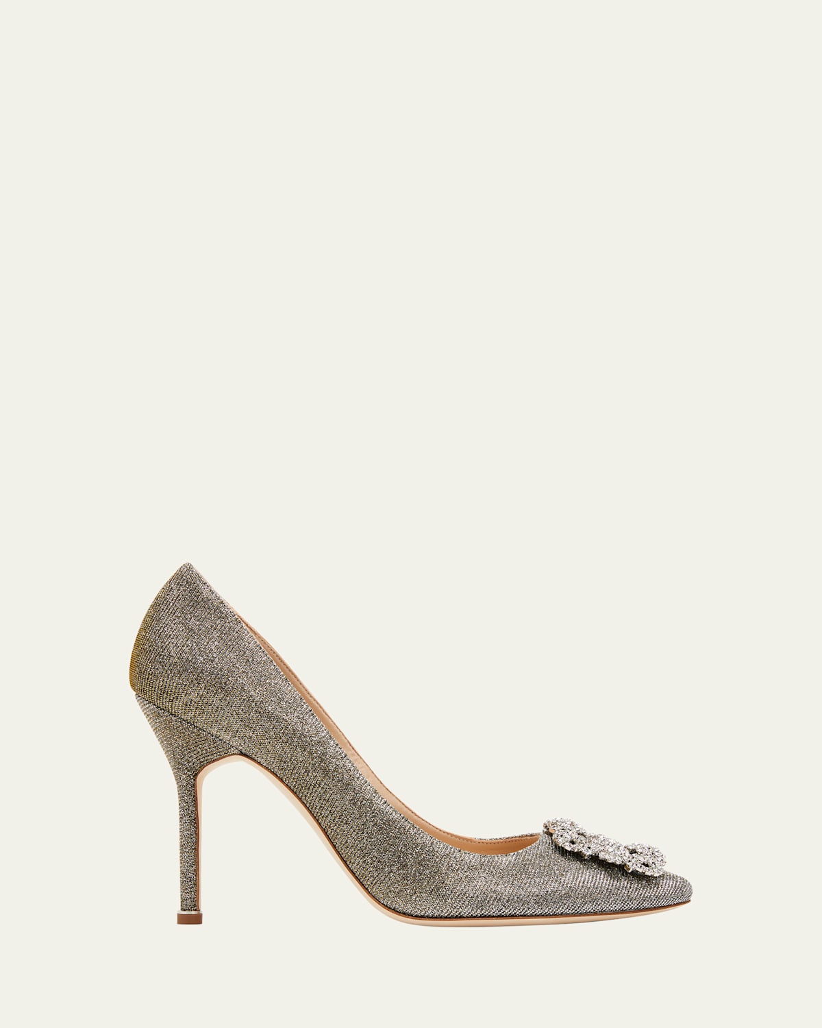 Manolo Blahnik Hangisi 105mm Metallic Buckle Pumps In Bronze