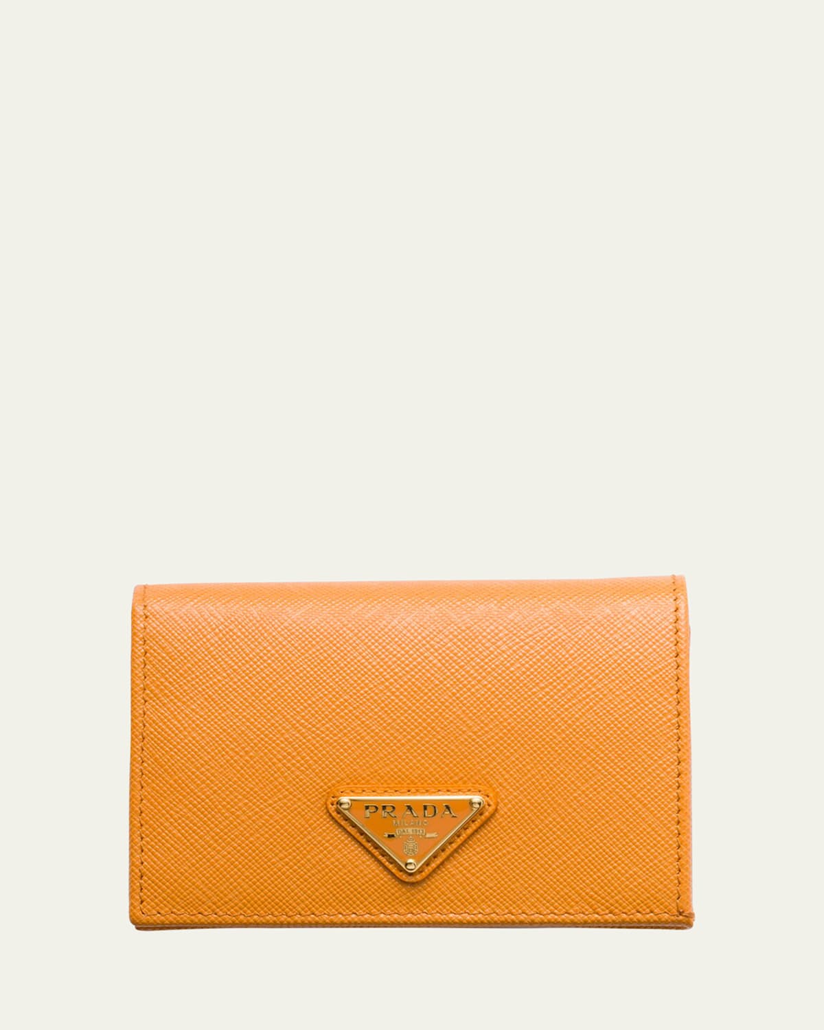Prada Small Saffiano Leather Bifold Wallet In F0287 Ambra