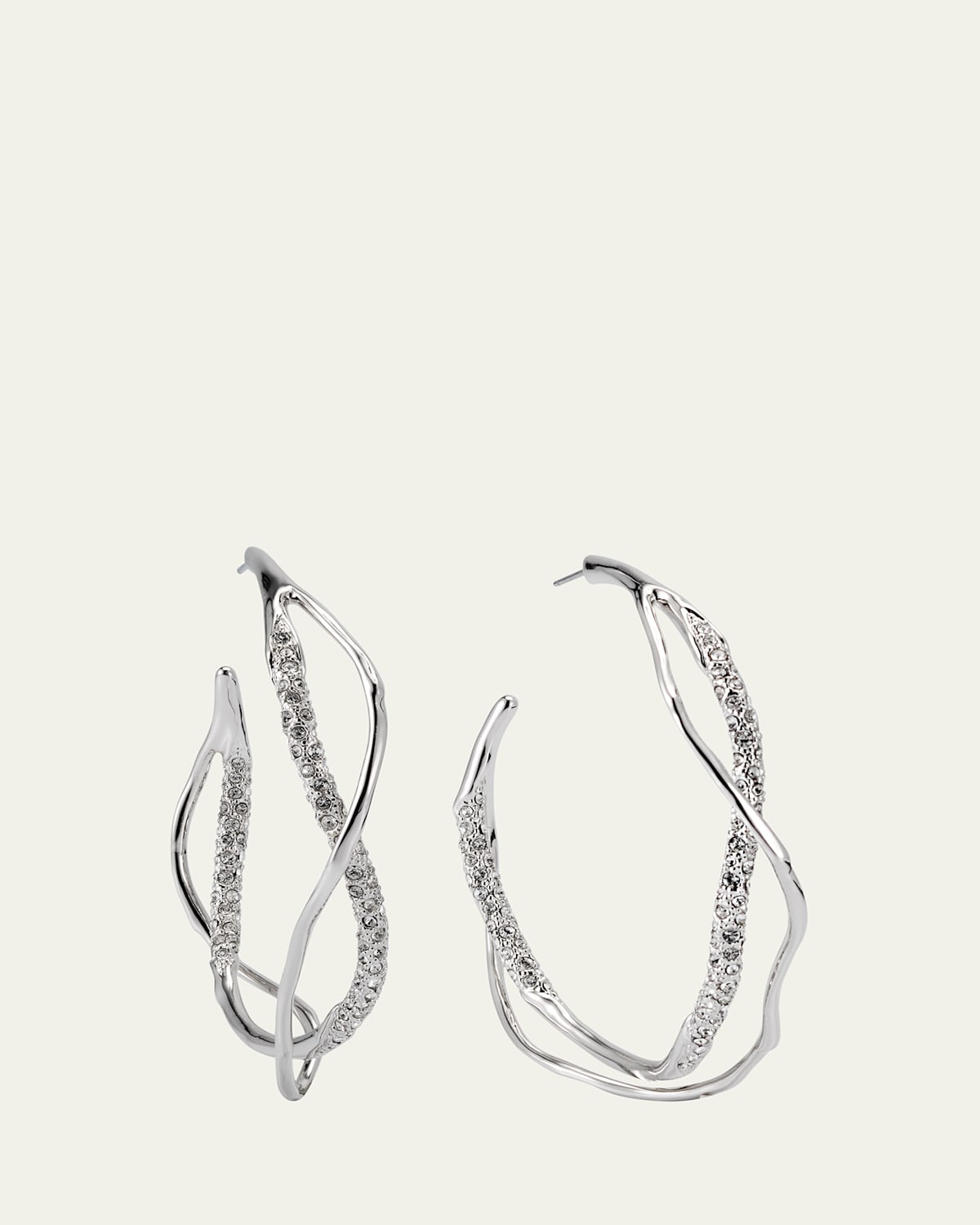 Intertwined Pave Hoop Earrings