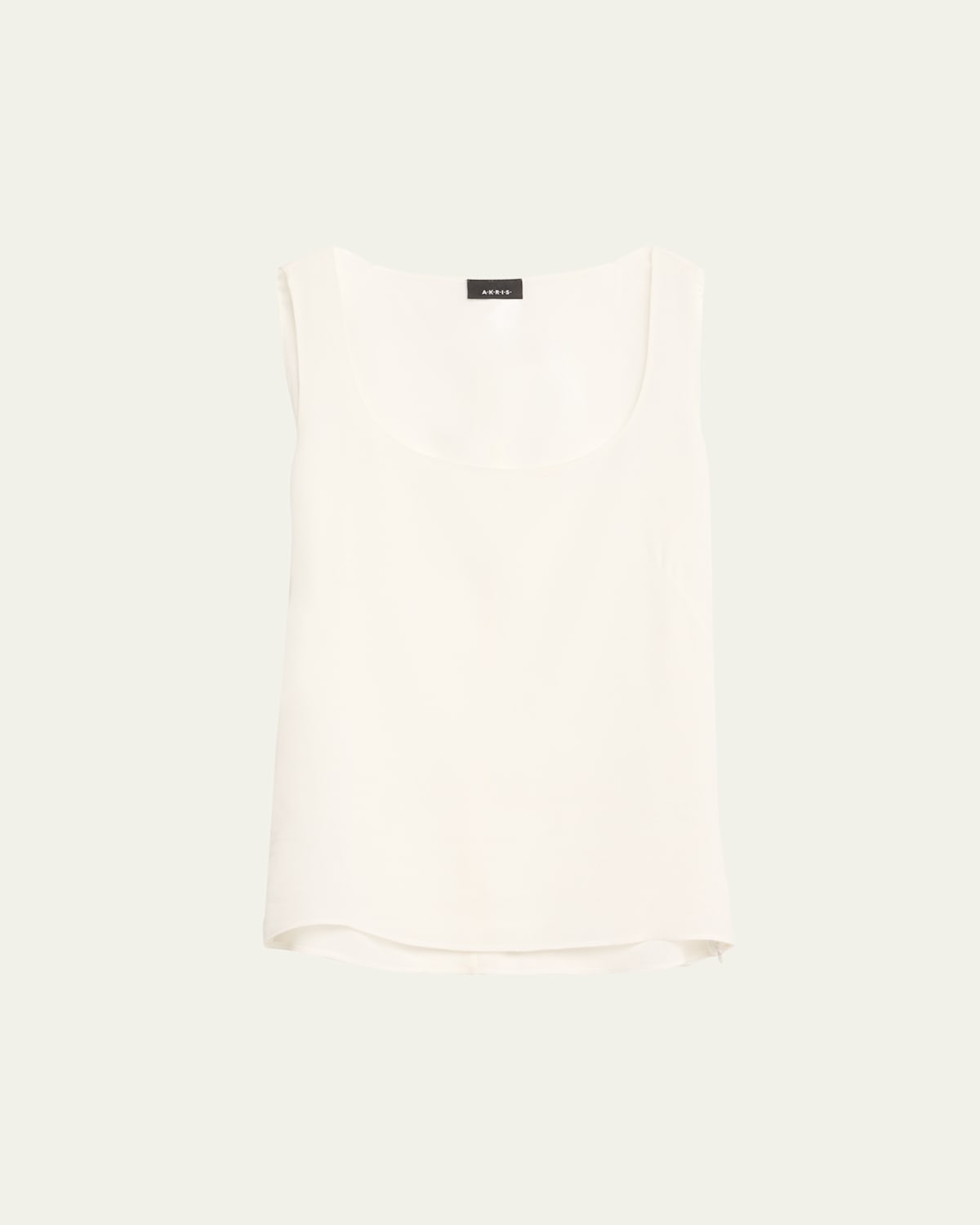 Scoop-Neck Silk Georgette Tank Top