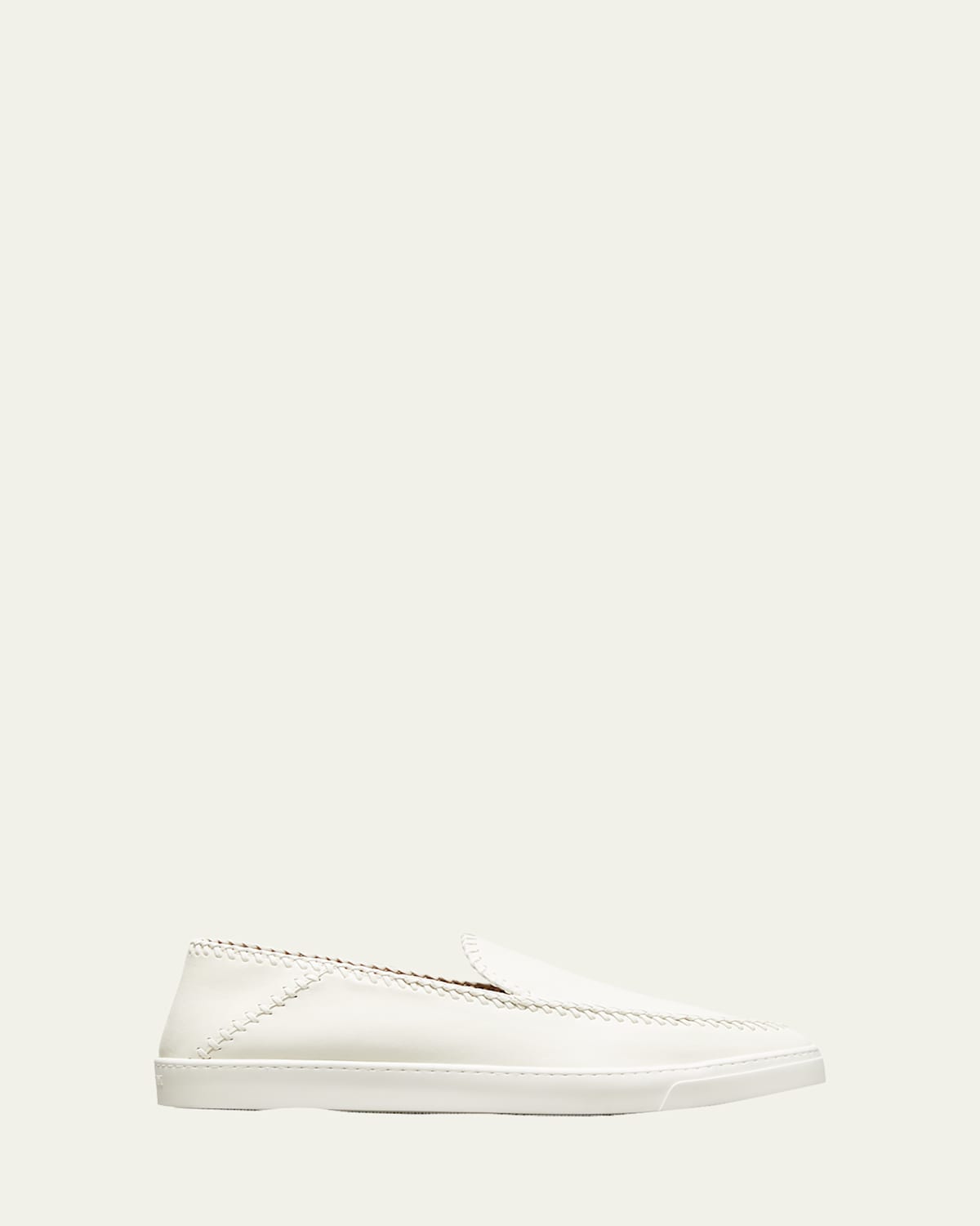 Men's Woven Leather Slip-On Sneakers