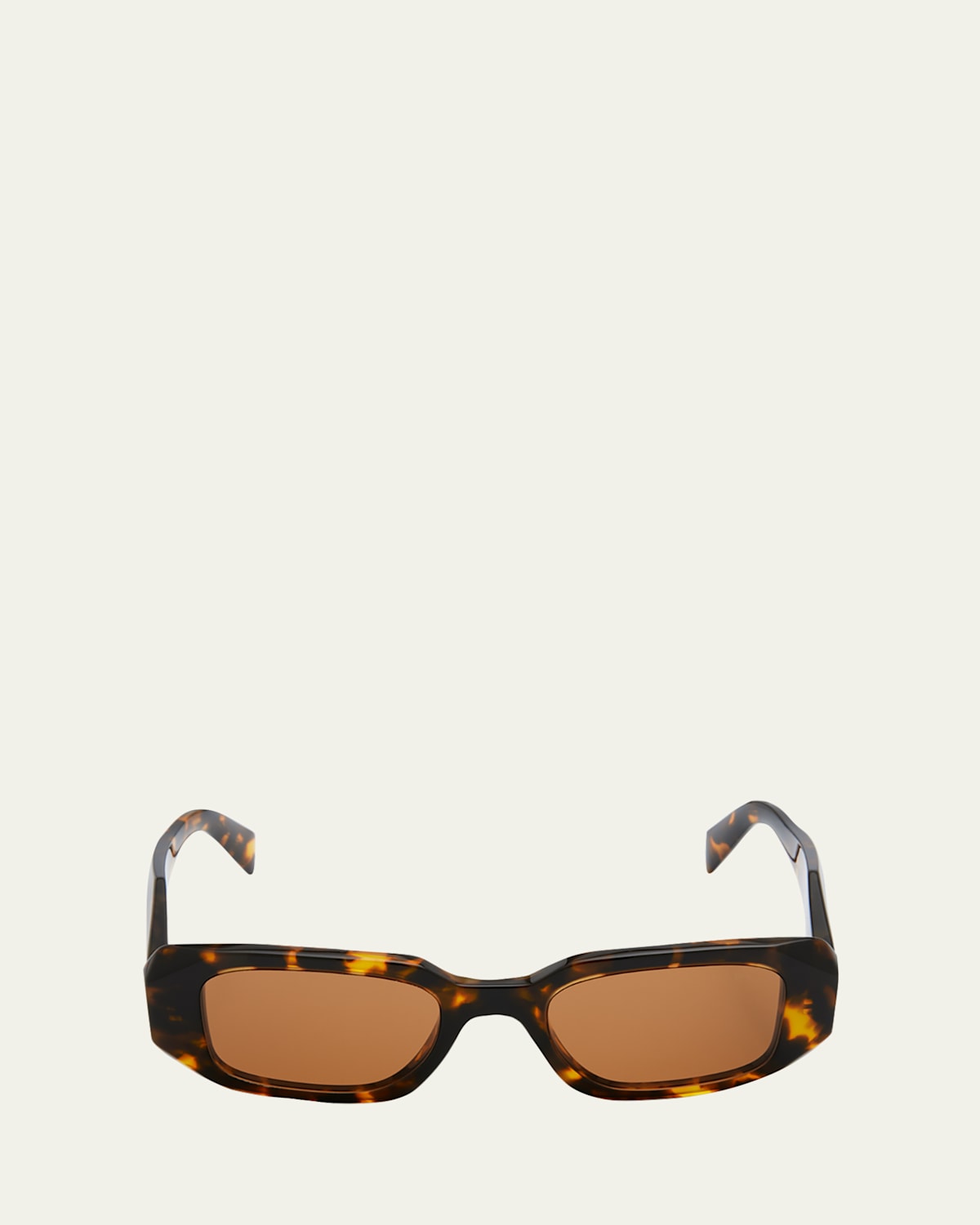 Men's Rectangle Acetate Logo Sunglasses